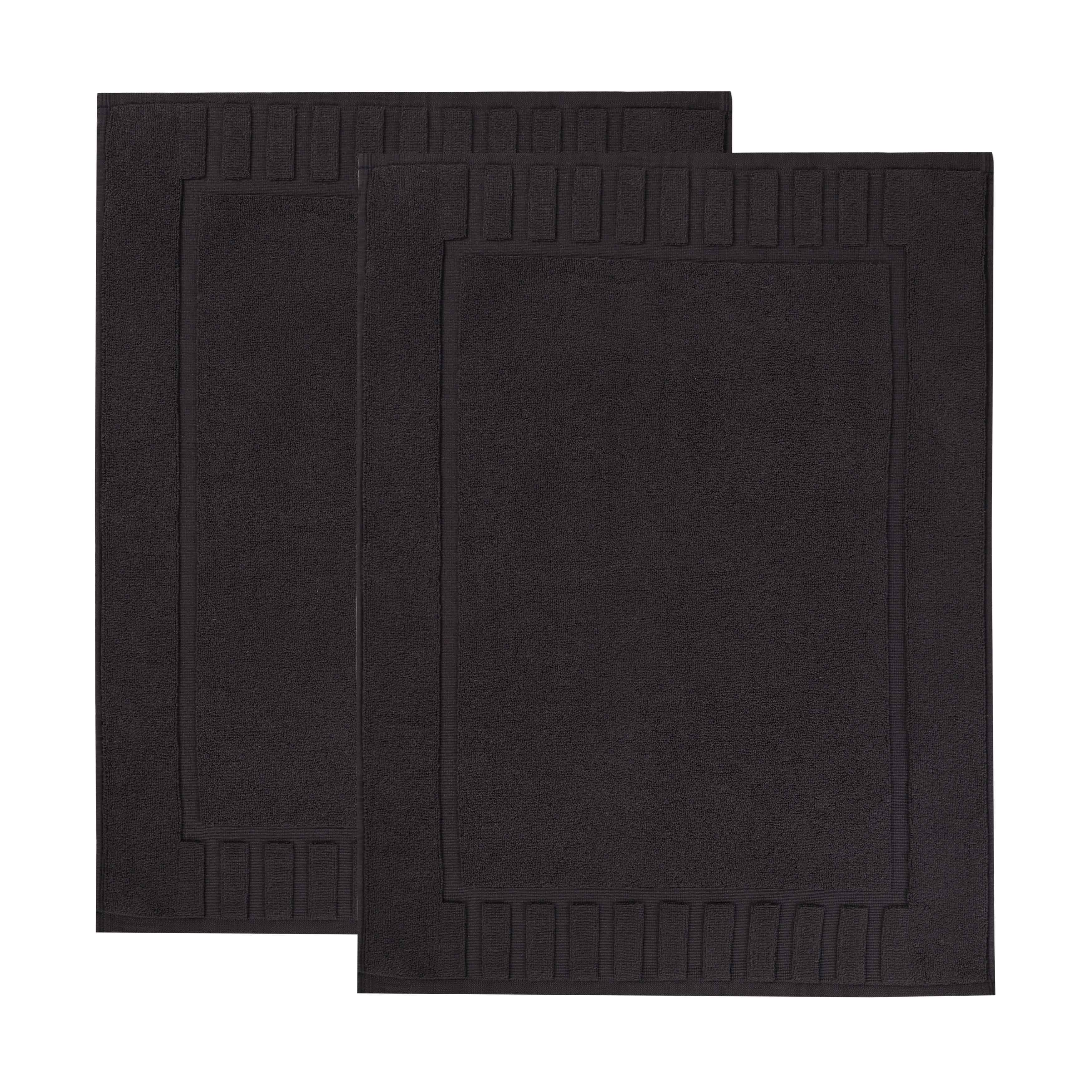 Leo Cotton Solid Modern Absorbent Heavy Washable Bath Mat Set of 2 - Bath Mats by Superior Brand