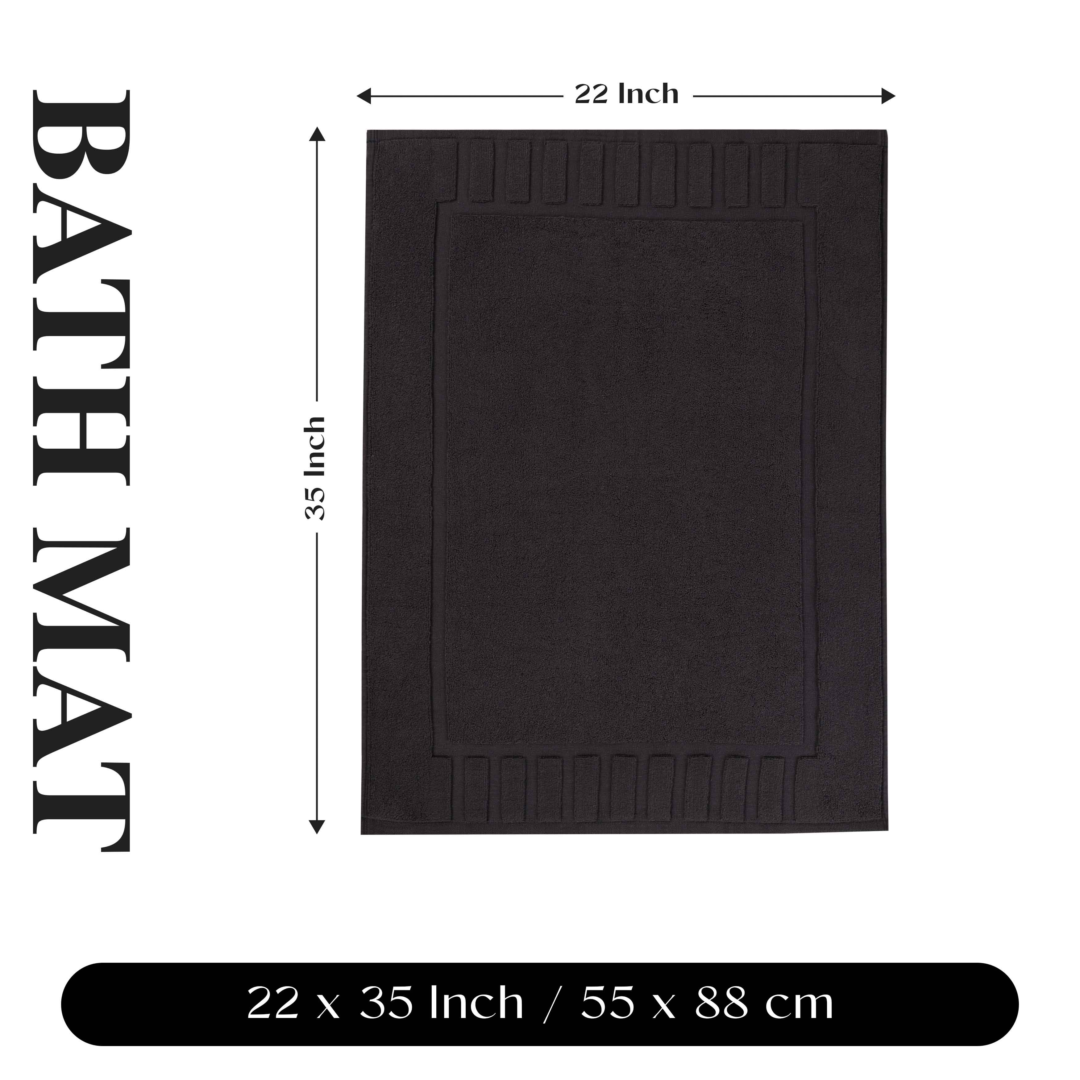 Leo Cotton Solid Modern Absorbent Heavy Washable Bath Mat Set of 2 - Bath Mats by Superior Brand