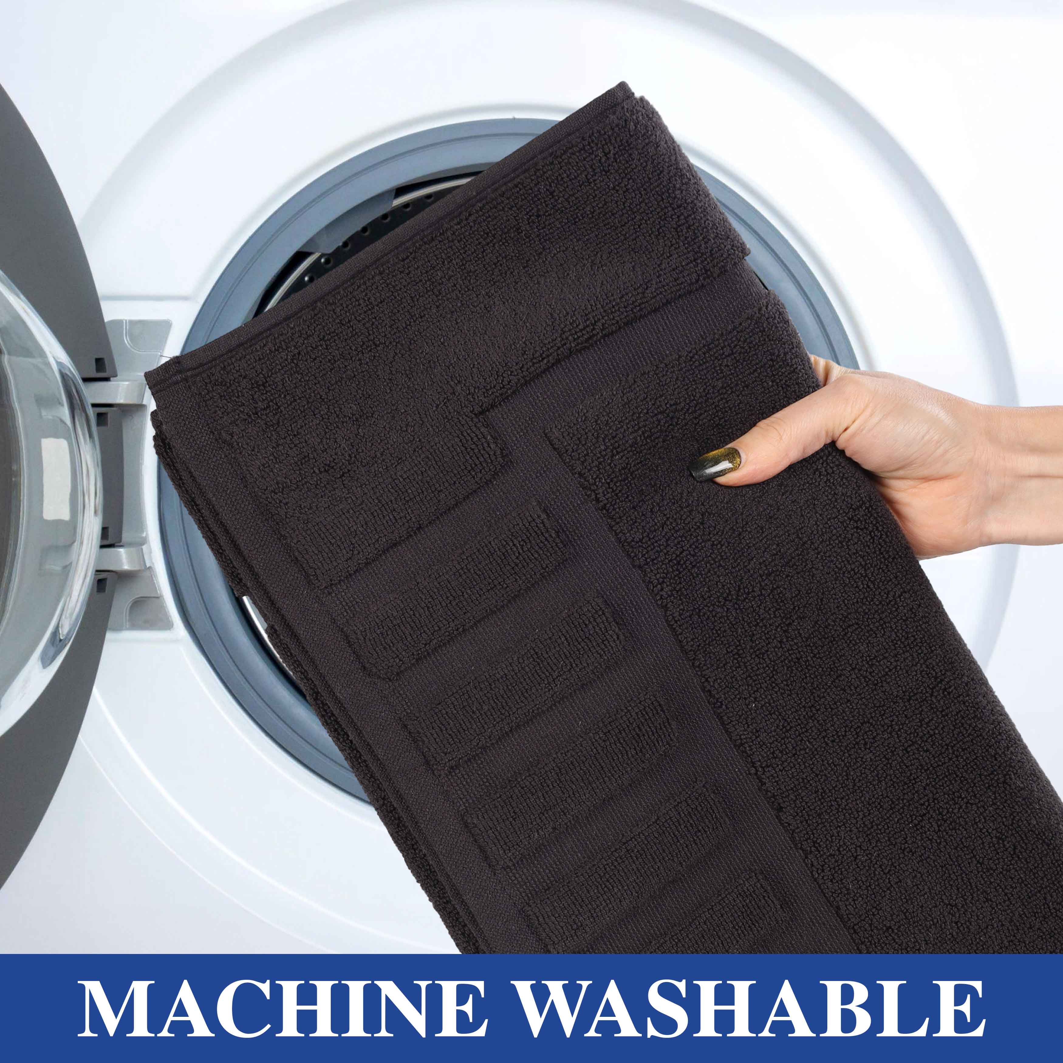 Leo Cotton Solid Modern Absorbent Heavy Washable Bath Mat Set of 2 - Bath Mats by Superior Brand