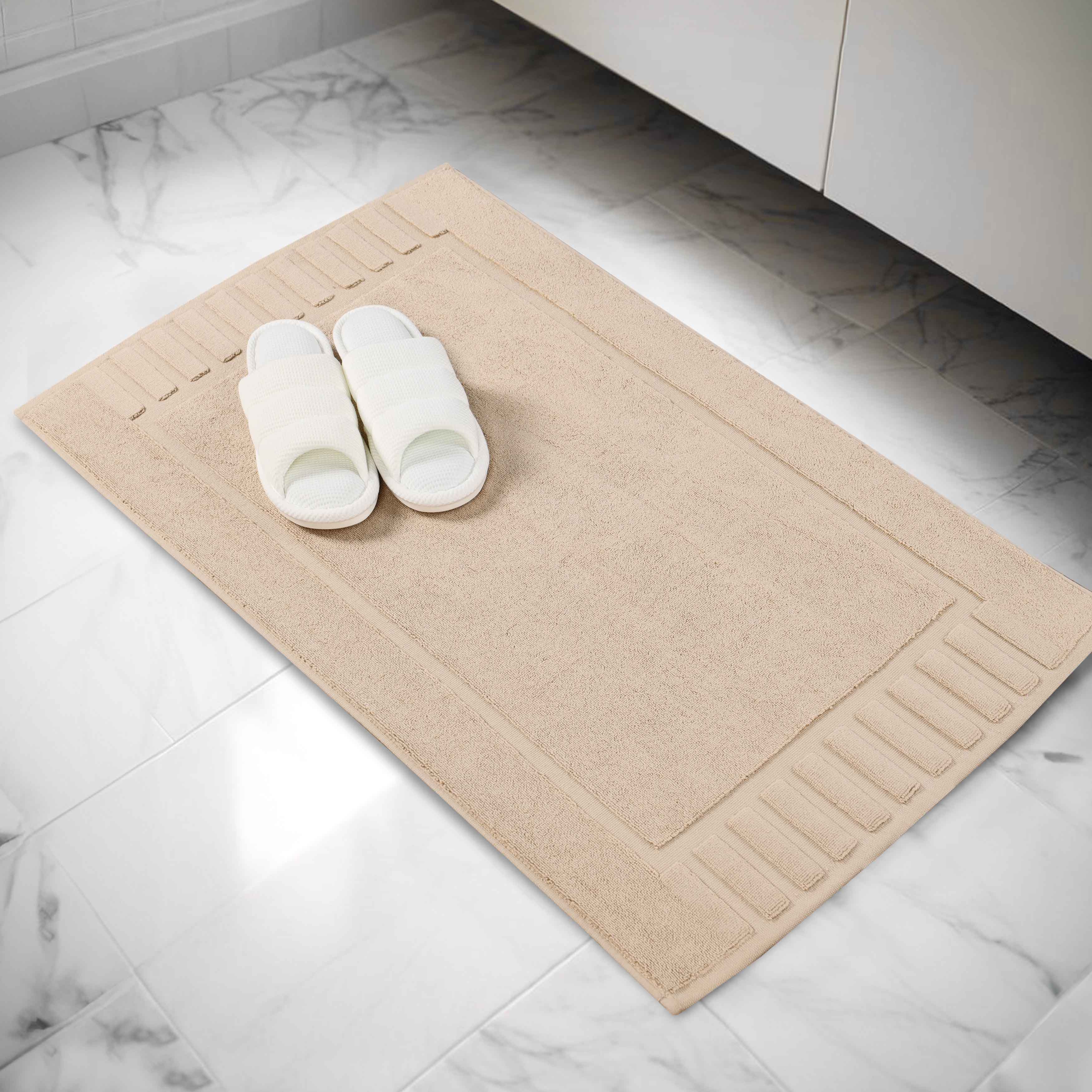 Leo Cotton Solid Modern Absorbent Heavy Washable Bath Mat Set of 2 - Bath Mats by Superior Brand