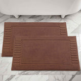 Leo Cotton Solid Modern Absorbent Heavy Washable Bath Mat Set of 2 - Bath Mats by Superior Brand