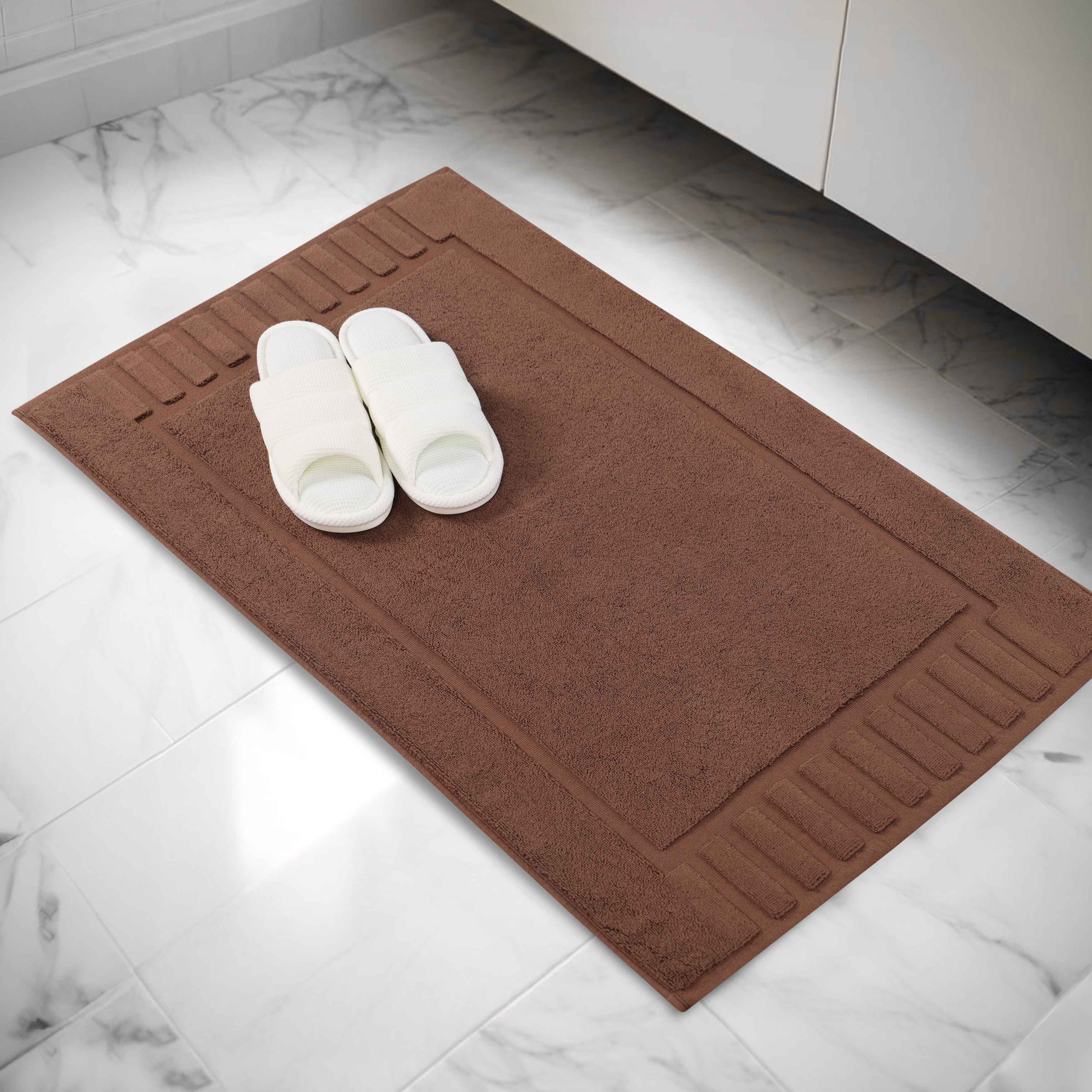 Leo Cotton Solid Modern Absorbent Heavy Washable Bath Mat Set of 2 - Bath Mats by Superior Brand
