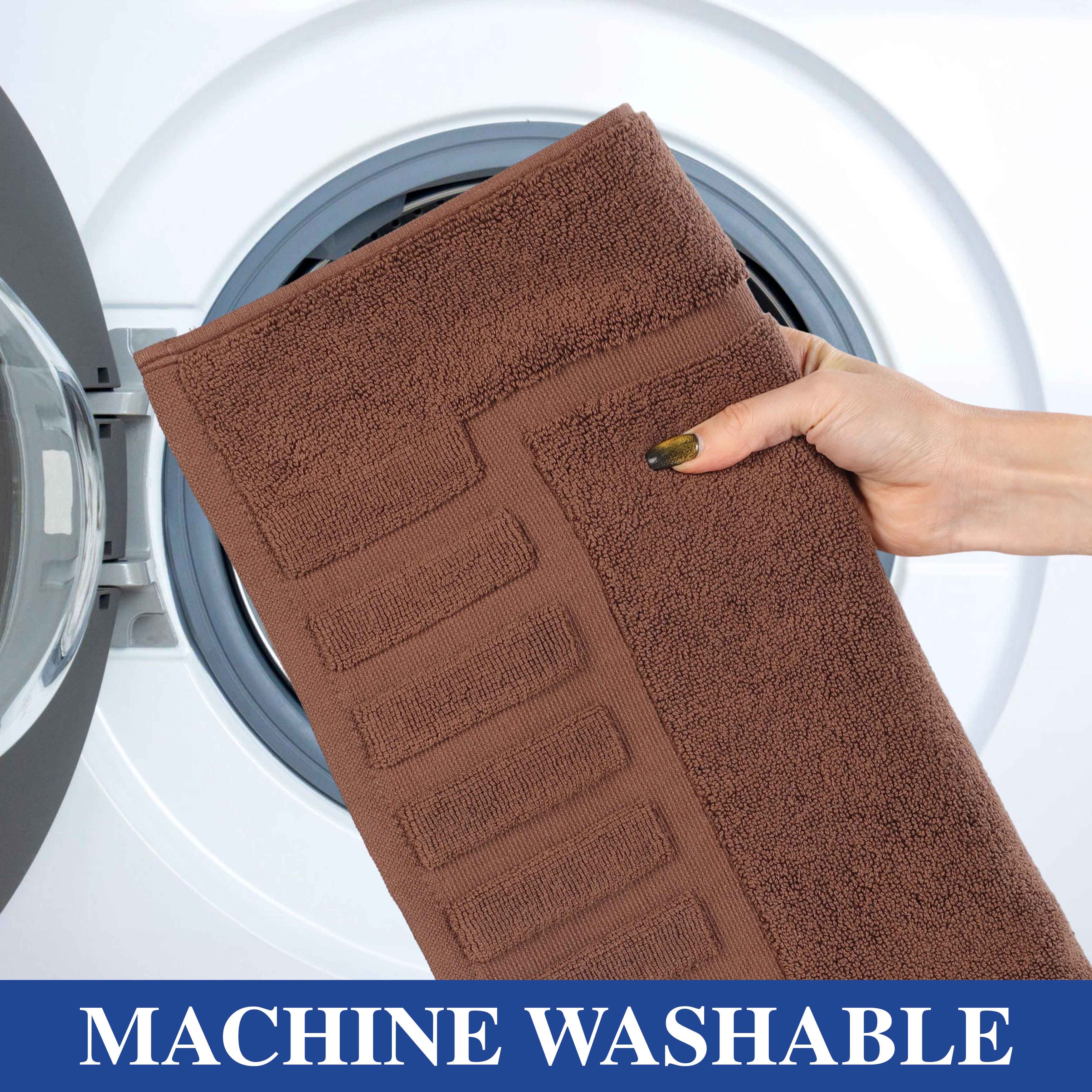 Leo Cotton Solid Modern Absorbent Heavy Washable Bath Mat Set of 2 - Bath Mats by Superior Brand