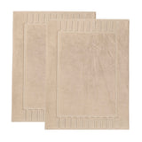 Leo Cotton Solid Modern Absorbent Heavy Washable Bath Mat Set of 2 - Bath Mats by Superior Brand