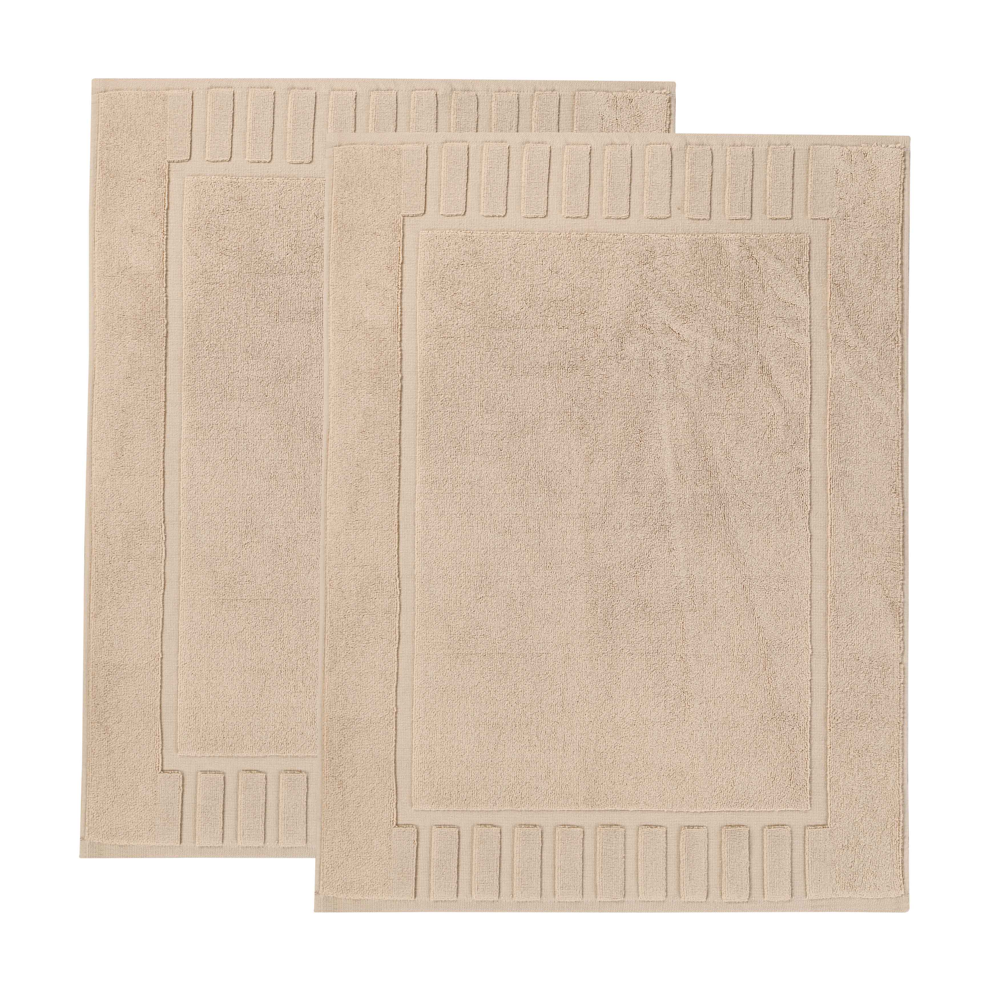 Leo Cotton Solid Modern Absorbent Heavy Washable Bath Mat Set of 2 - Bath Mats by Superior Brand