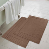 Leo Cotton Solid Modern Absorbent Heavy Washable Bath Mat Set of 2 - Bath Mats by Superior Brand