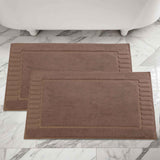Leo Cotton Solid Modern Absorbent Heavy Washable Bath Mat Set of 2 - Bath Mats by Superior Brand