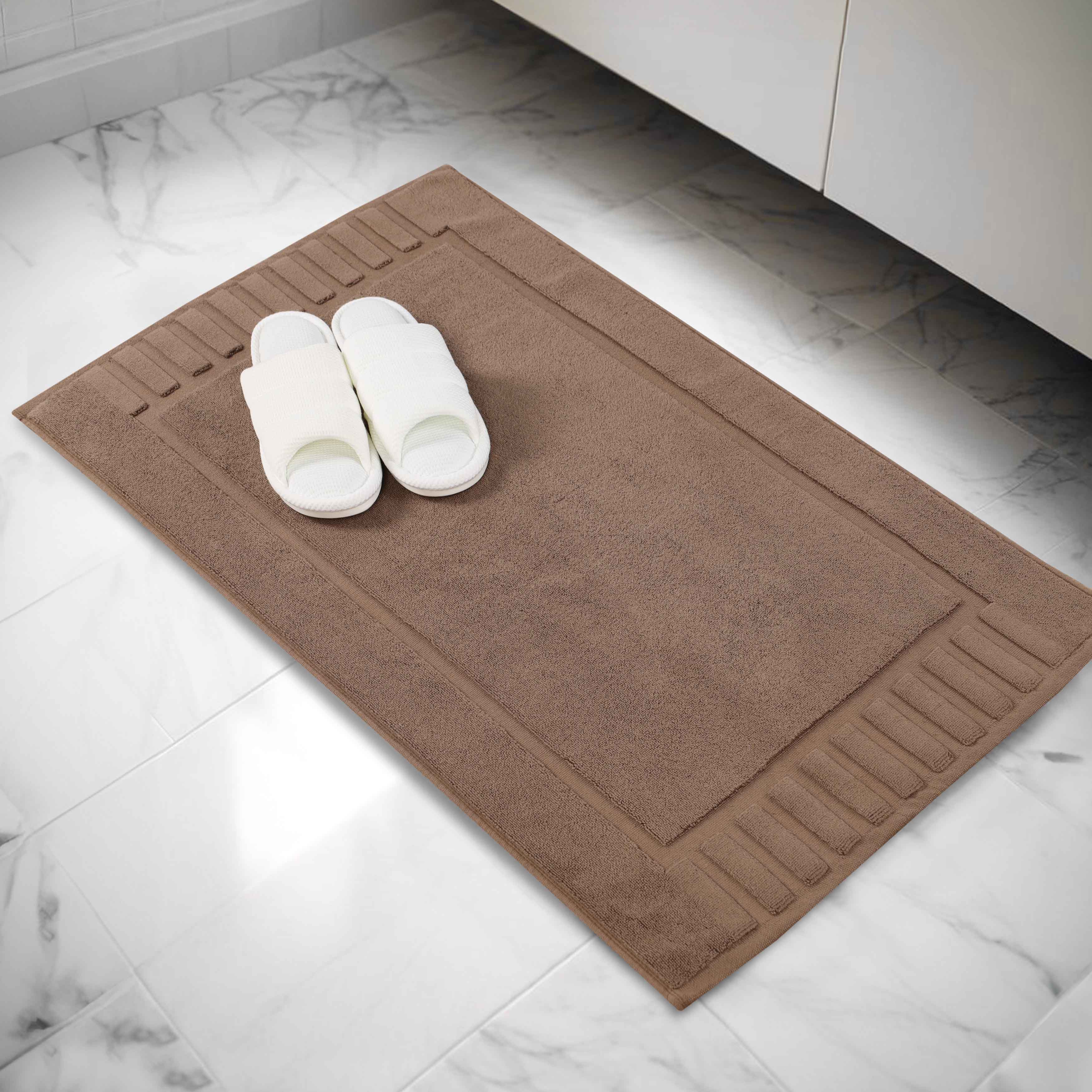 Leo Cotton Solid Modern Absorbent Heavy Washable Bath Mat Set of 2 - Bath Mats by Superior Brand