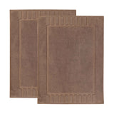 Leo Cotton Solid Modern Absorbent Heavy Washable Bath Mat Set of 2 - Bath Mats by Superior Brand