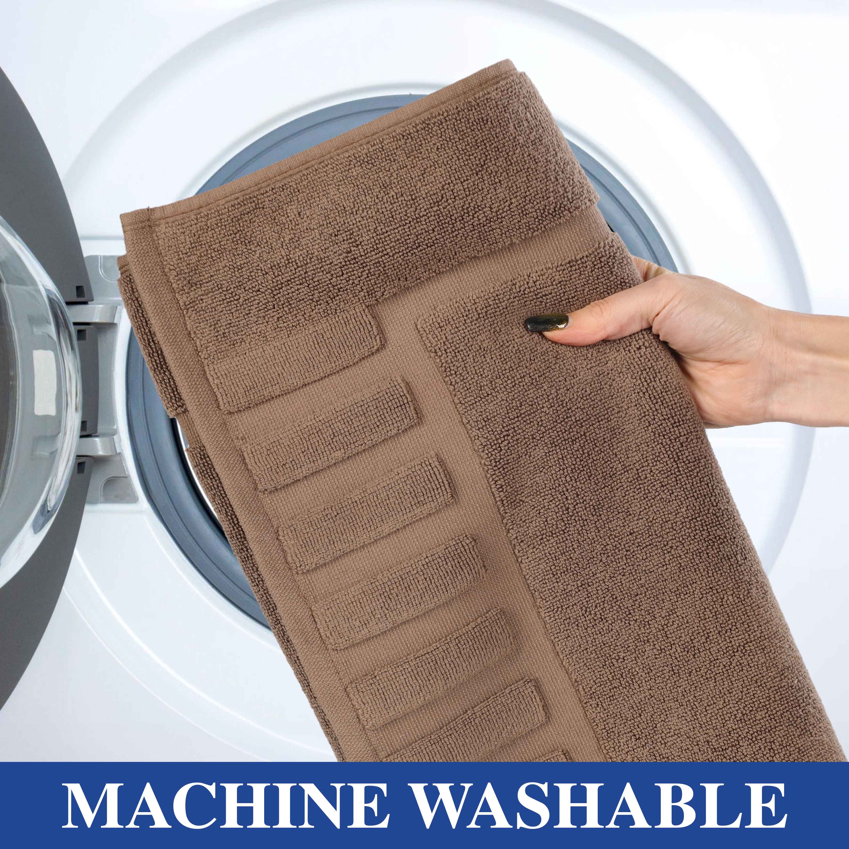 Leo Cotton Solid Modern Absorbent Heavy Washable Bath Mat Set of 2 - Bath Mats by Superior Brand