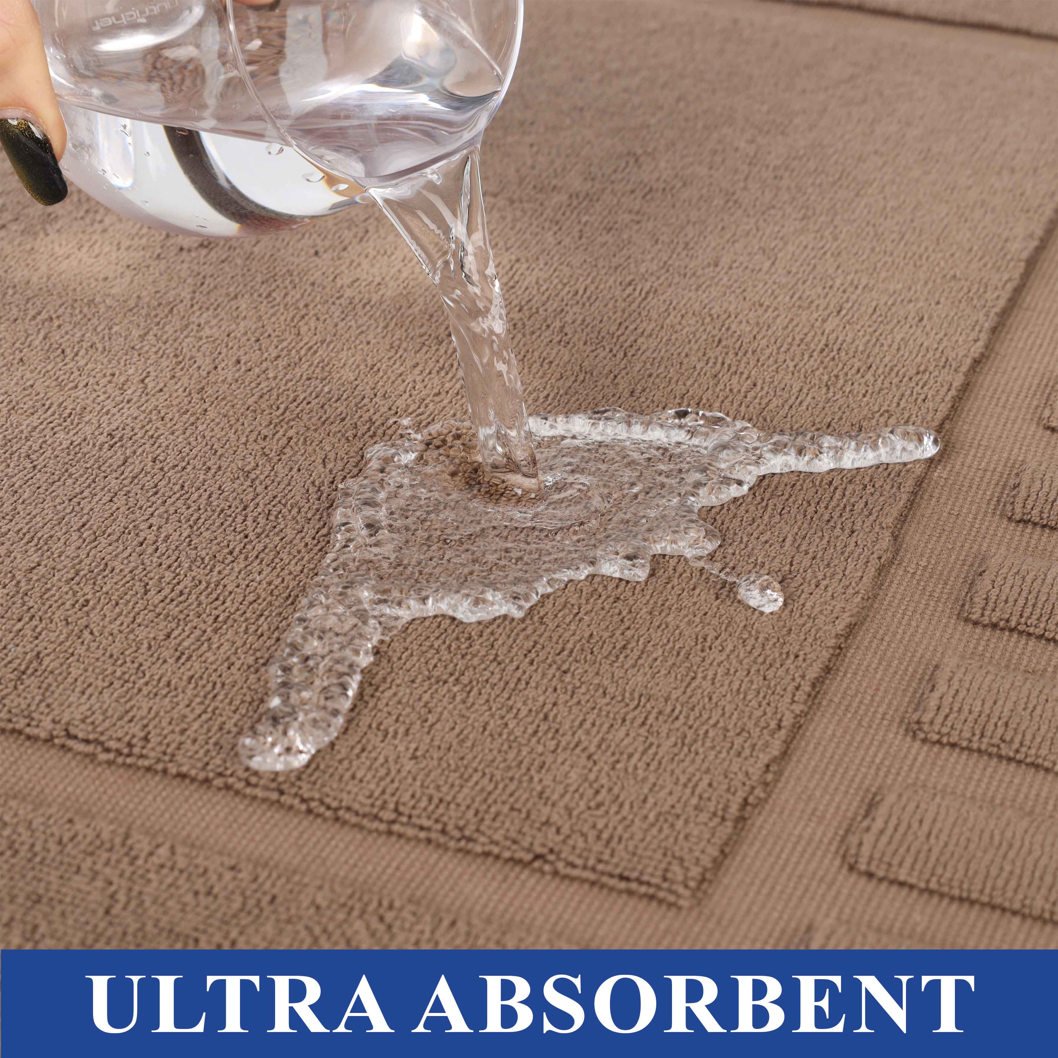 Leo Cotton Solid Modern Absorbent Heavy Washable Bath Mat Set of 2 - Bath Mats by Superior Brand