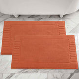 Leo Cotton Solid Modern Absorbent Heavy Washable Bath Mat Set of 2 - Bath Mats by Superior Brand