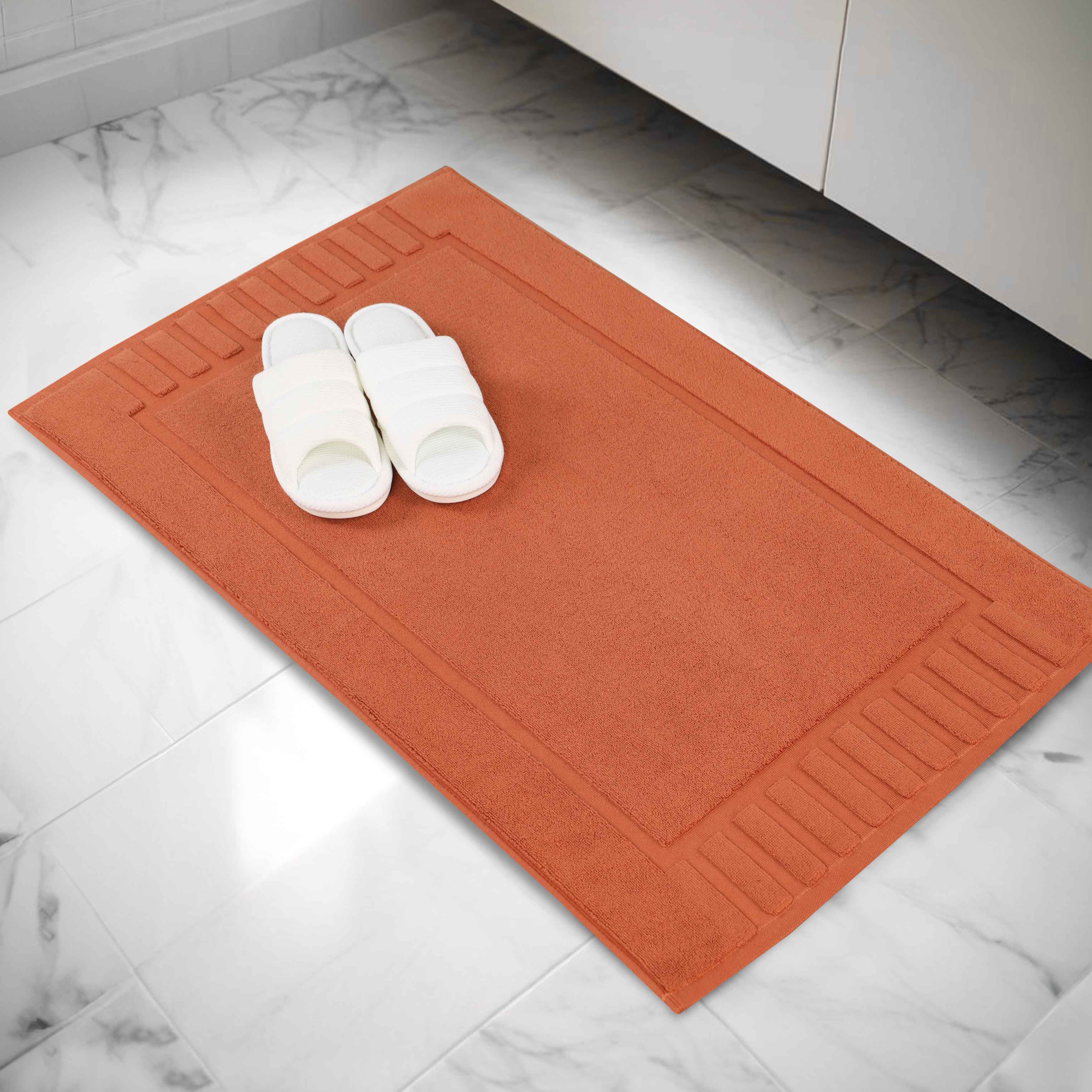 Leo Cotton Solid Modern Absorbent Heavy Washable Bath Mat Set of 2 - Bath Mats by Superior Brand