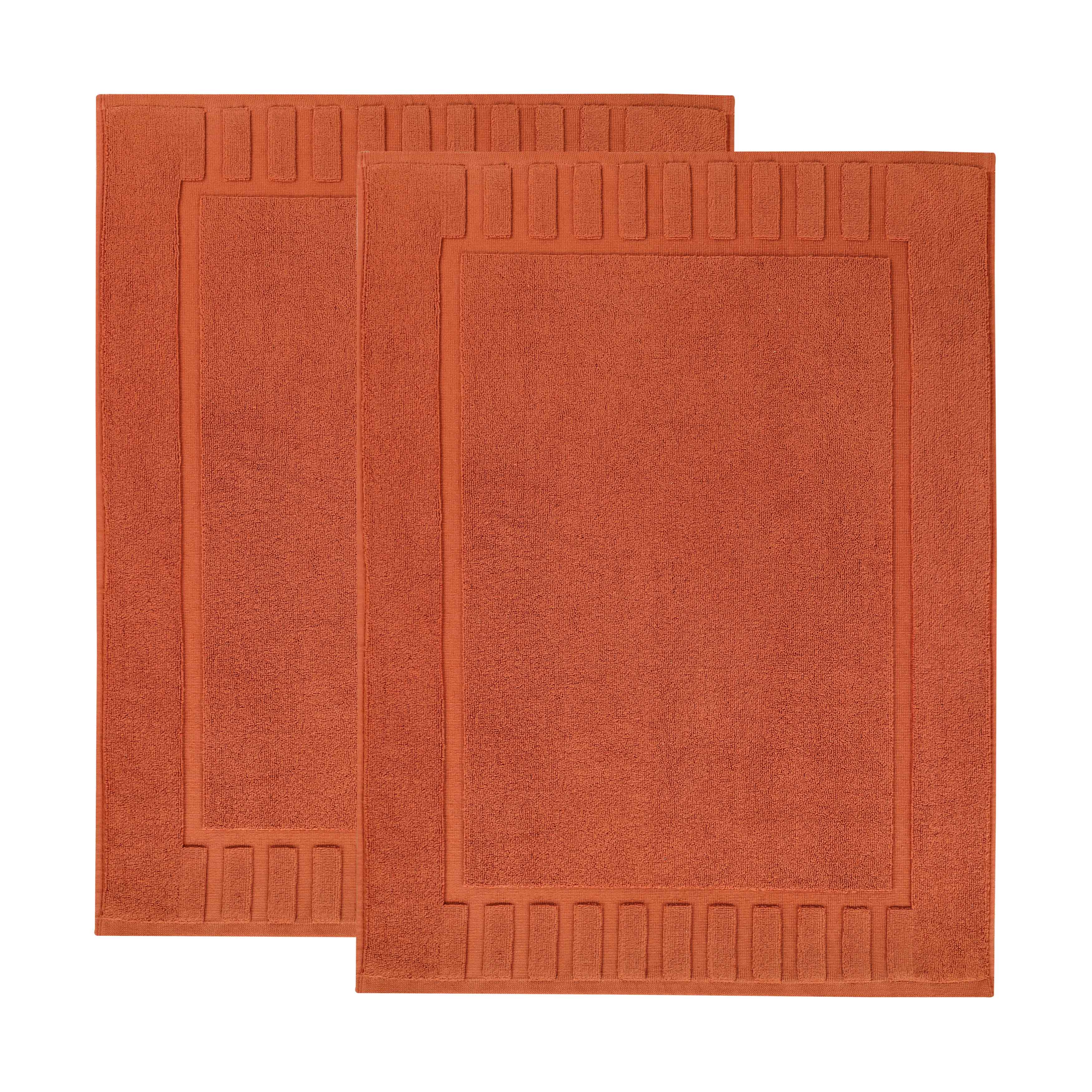 Leo Cotton Solid Modern Absorbent Heavy Washable Bath Mat Set of 2 - Bath Mats by Superior Brand