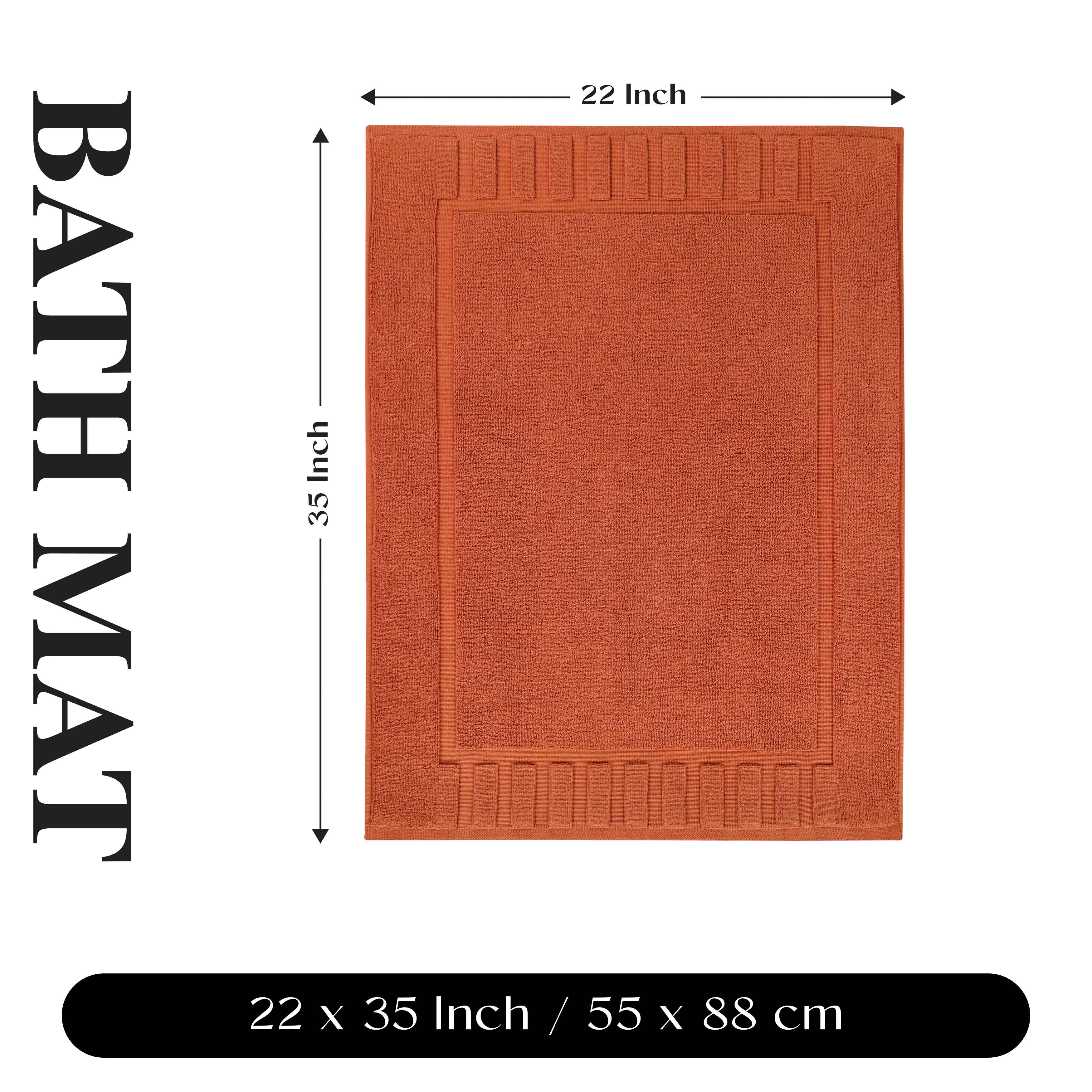 Leo Cotton Solid Modern Absorbent Heavy Washable Bath Mat Set of 2 - Bath Mats by Superior Brand