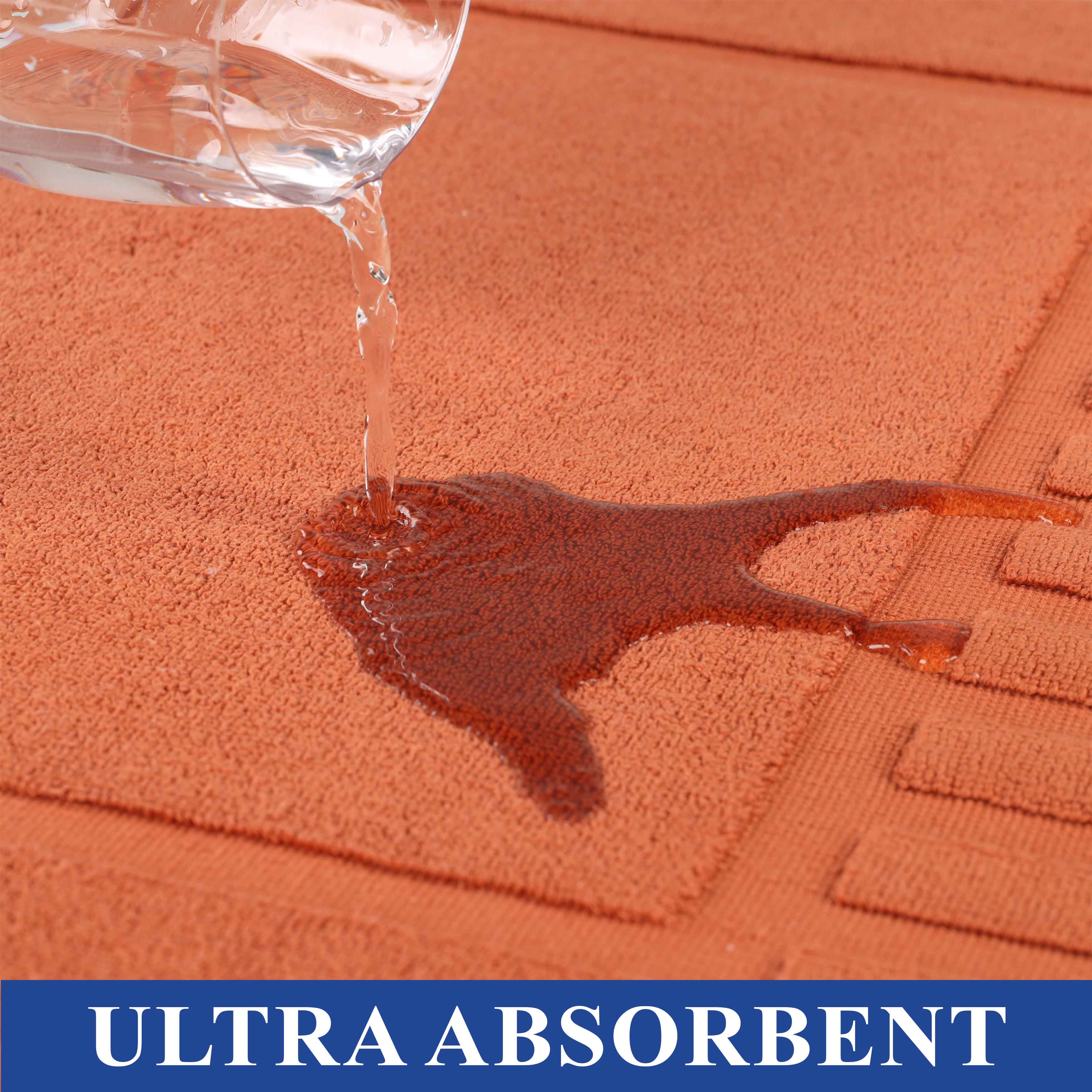 Leo Cotton Solid Modern Absorbent Heavy Washable Bath Mat Set of 2 - Bath Mats by Superior Brand