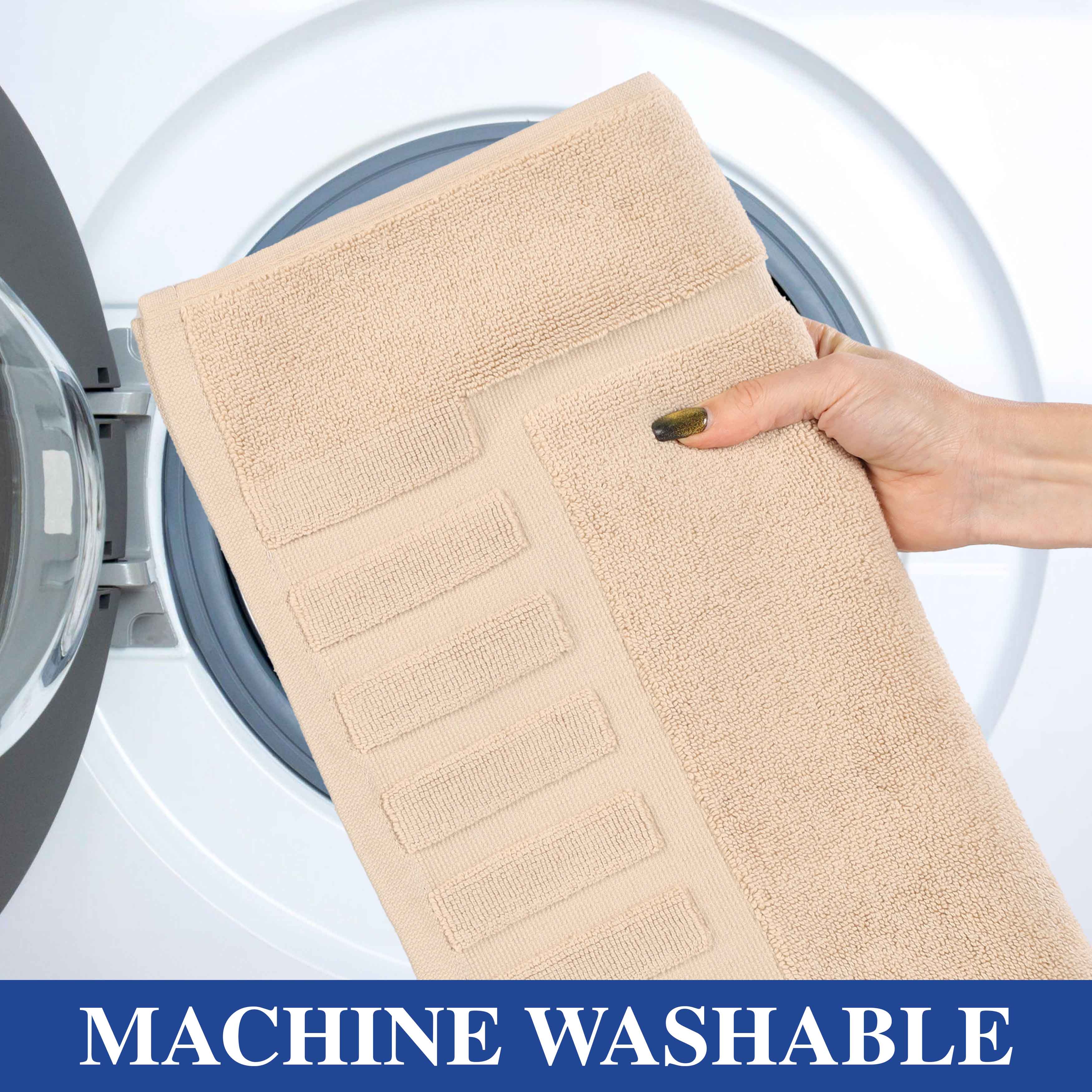 Leo Cotton Solid Modern Absorbent Heavy Washable Bath Mat Set of 2 - Bath Mats by Superior Brand