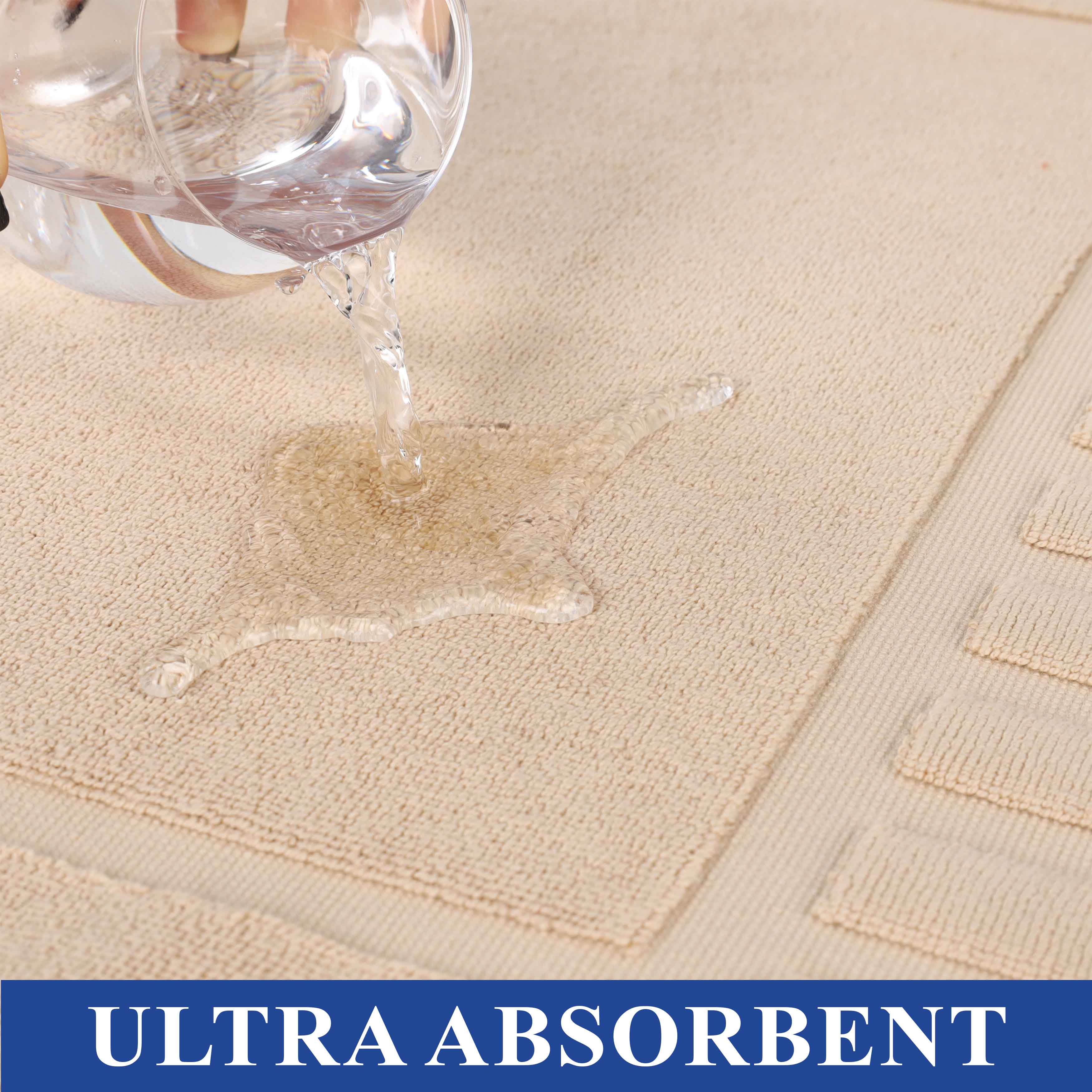 Leo Cotton Solid Modern Absorbent Heavy Washable Bath Mat Set of 2 - Bath Mats by Superior Brand