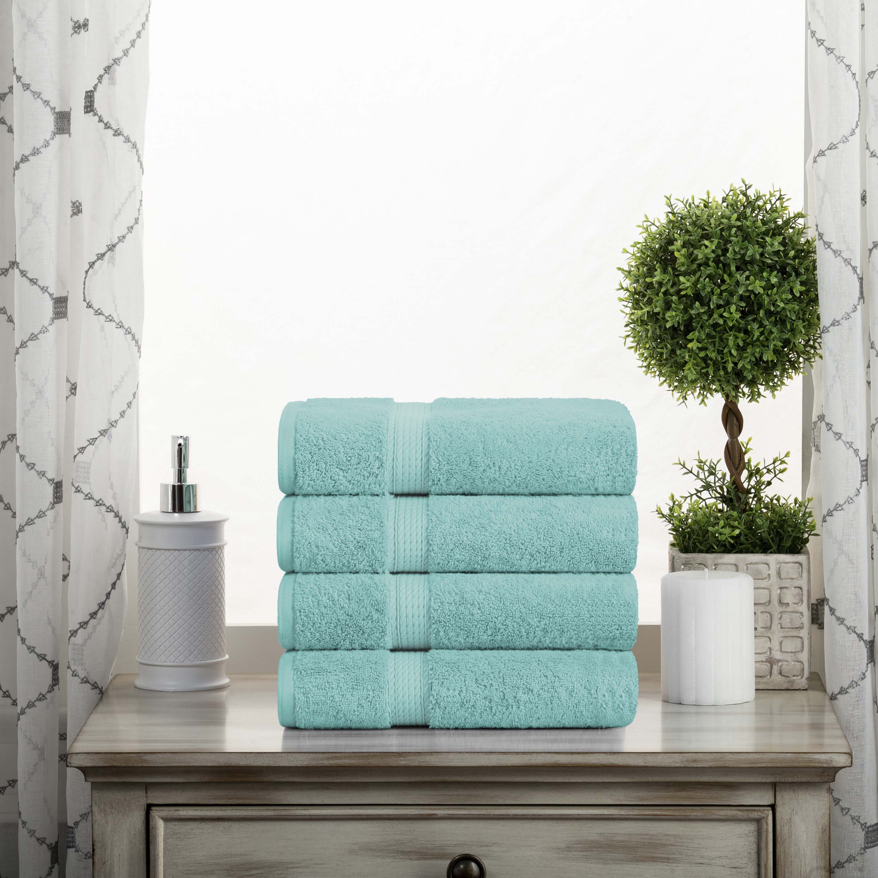 Madison Egyptian Cotton Plush Hand Towel Set 4-Piece - Egyptian Cotton Hand Towel by Superior Brand