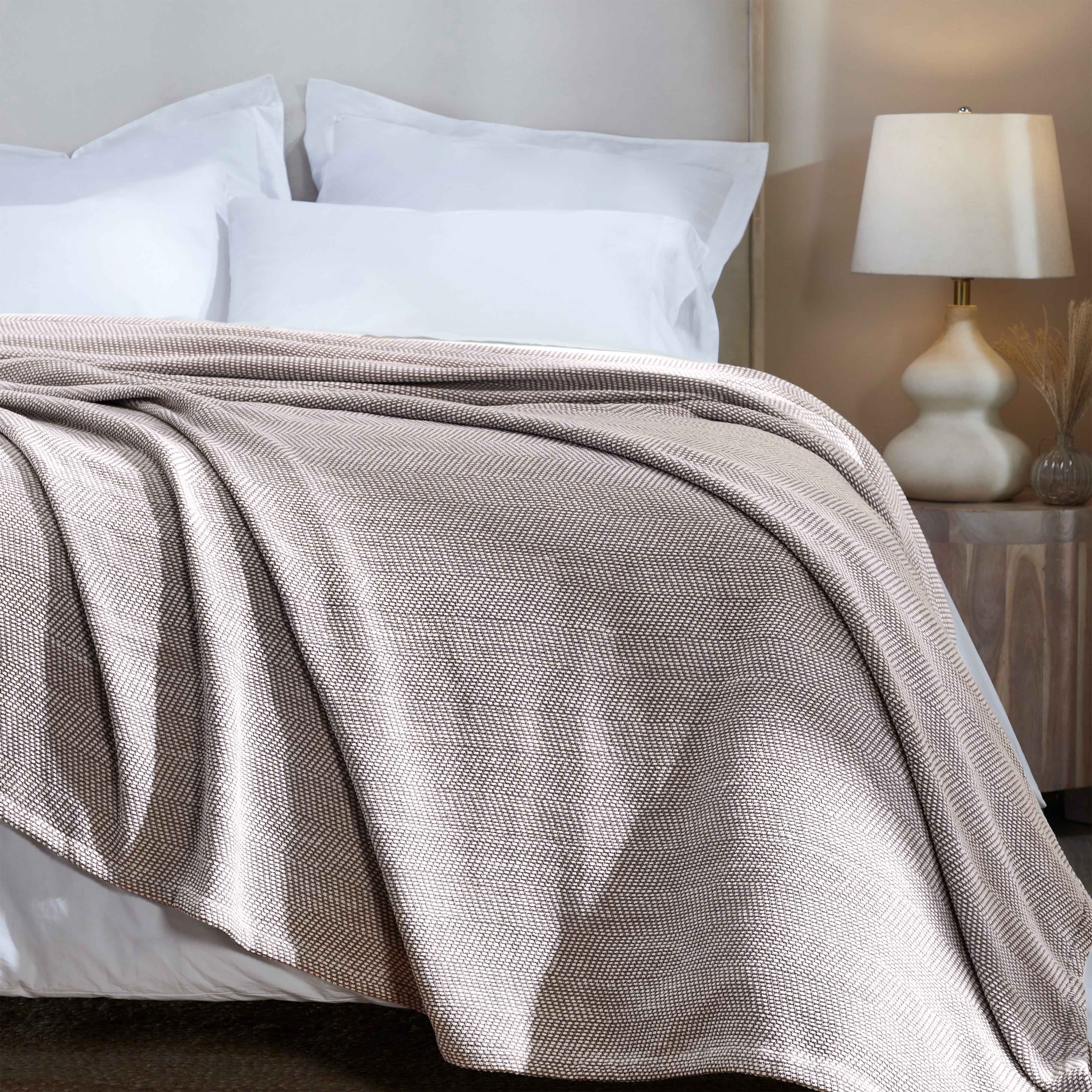Maya Chenille Herringbone Soft Textured Medium Weight Cotton Blanket - Blanket by Superior Brand