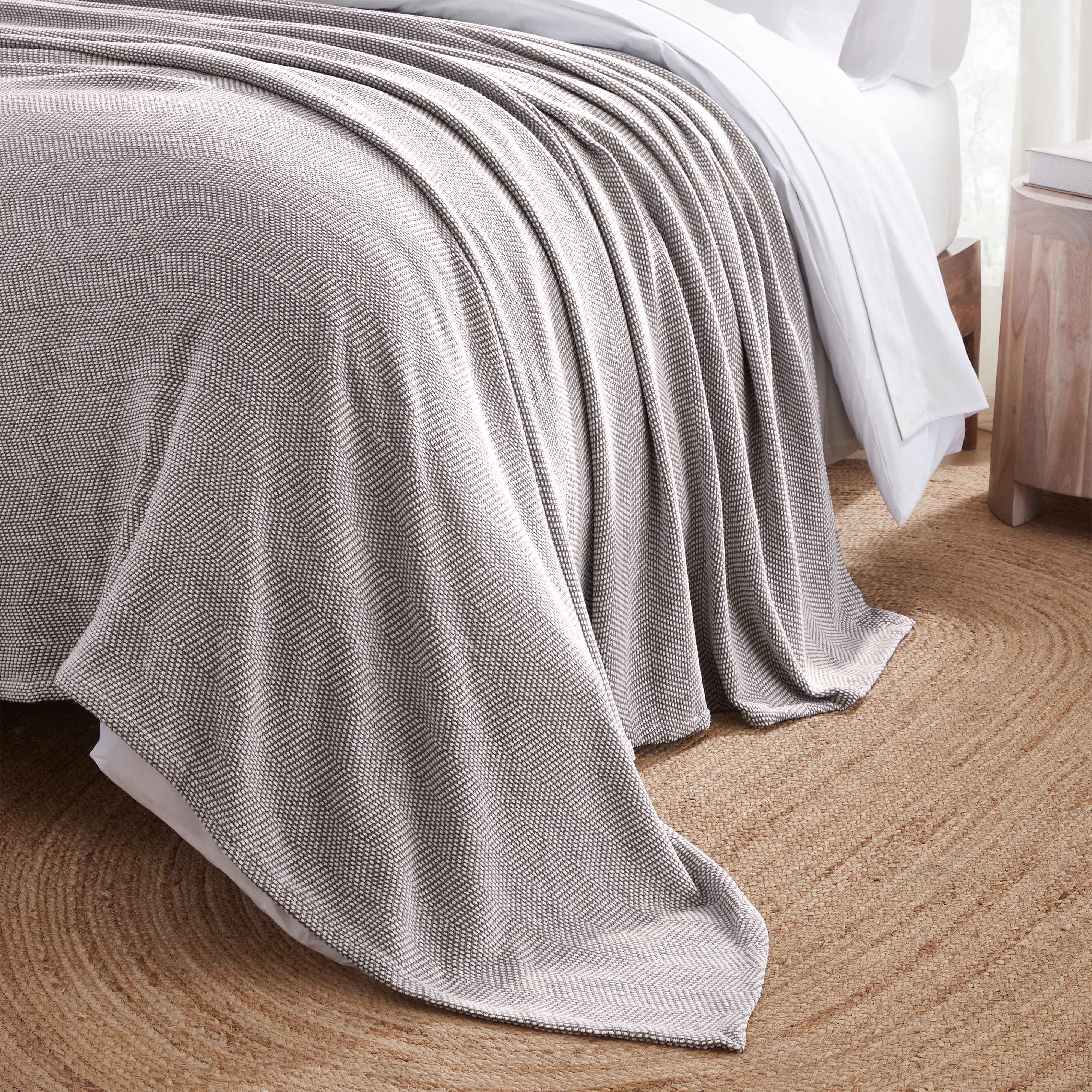 Maya Chenille Herringbone Soft Textured Medium Weight Cotton Blanket - Blanket by Superior Brand