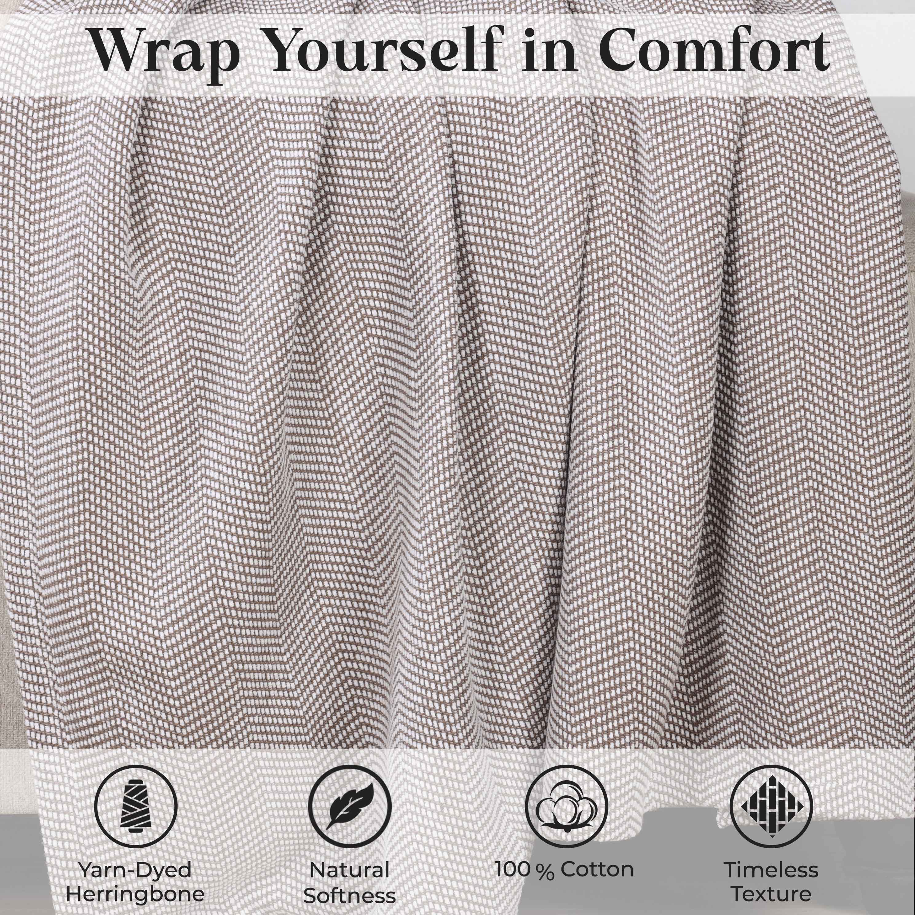 Maya Chenille Herringbone Soft Textured Medium Weight Cotton Blanket - Blanket by Superior Brand