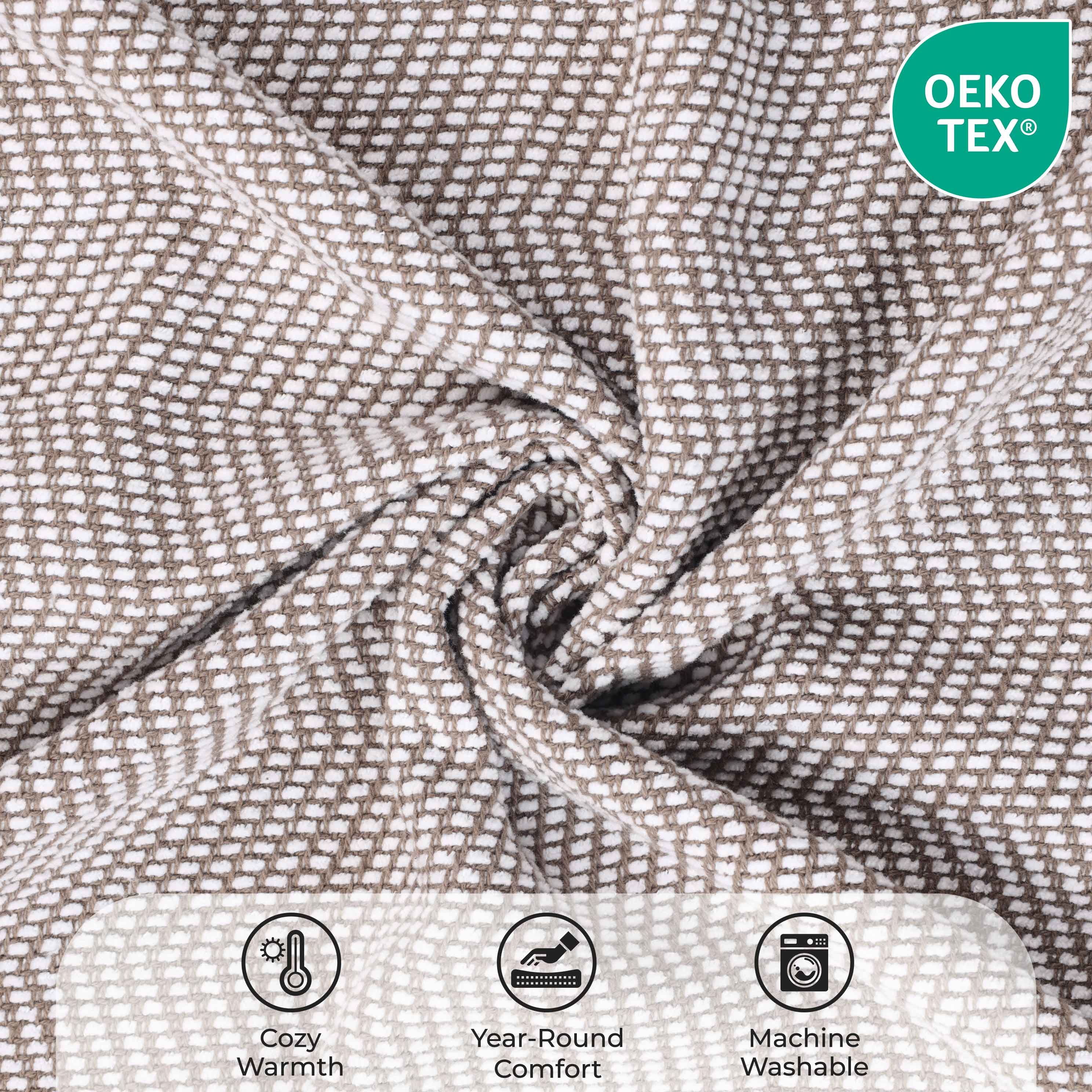 Maya Chenille Herringbone Soft Textured Medium Weight Cotton Blanket - Blanket by Superior Brand