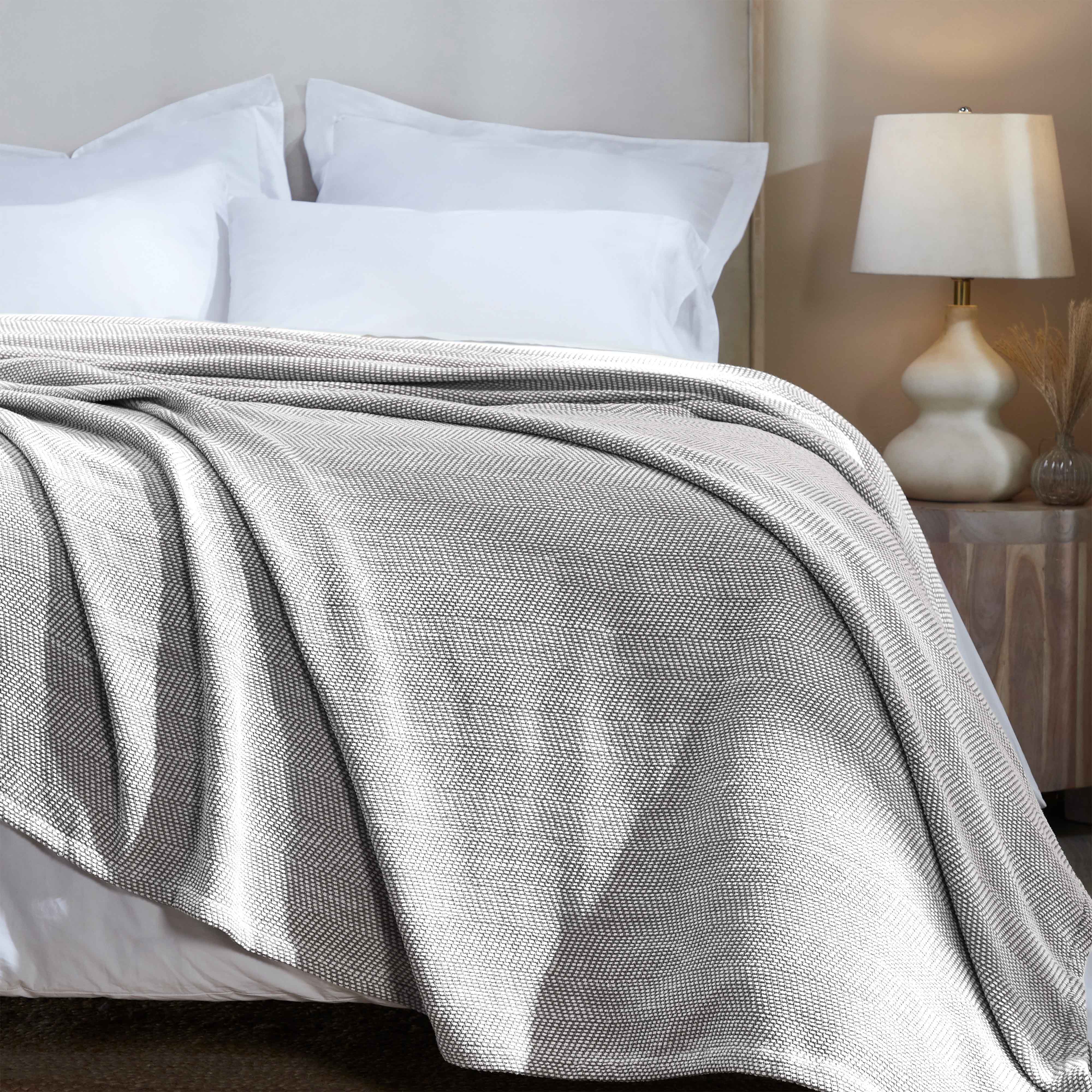 Maya Chenille Herringbone Soft Textured Medium Weight Cotton Blanket - Blanket by Superior Brand