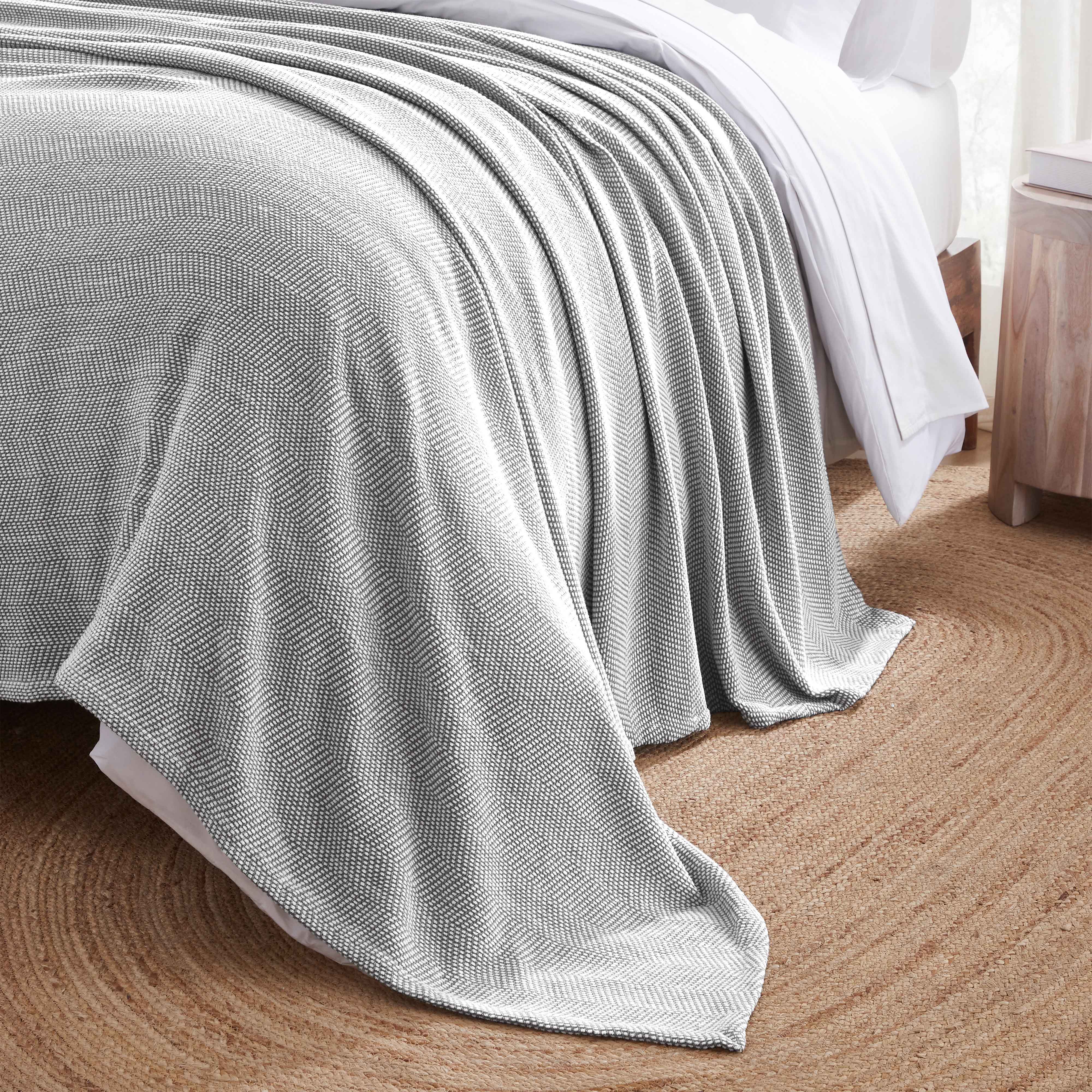 Maya Chenille Herringbone Soft Textured Medium Weight Cotton Blanket - Blanket by Superior Brand