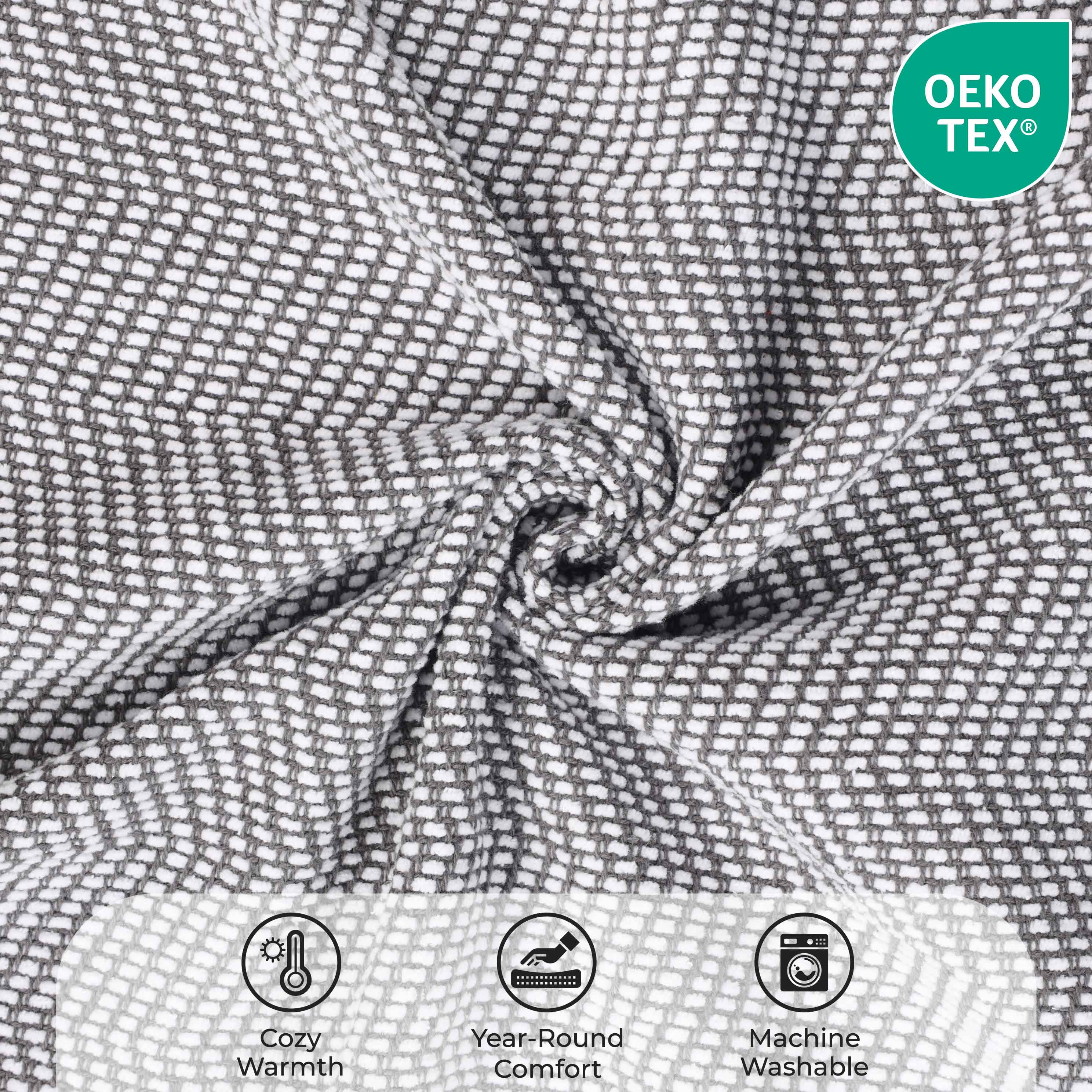 Maya Chenille Herringbone Soft Textured Medium Weight Cotton Blanket - Blanket by Superior Brand