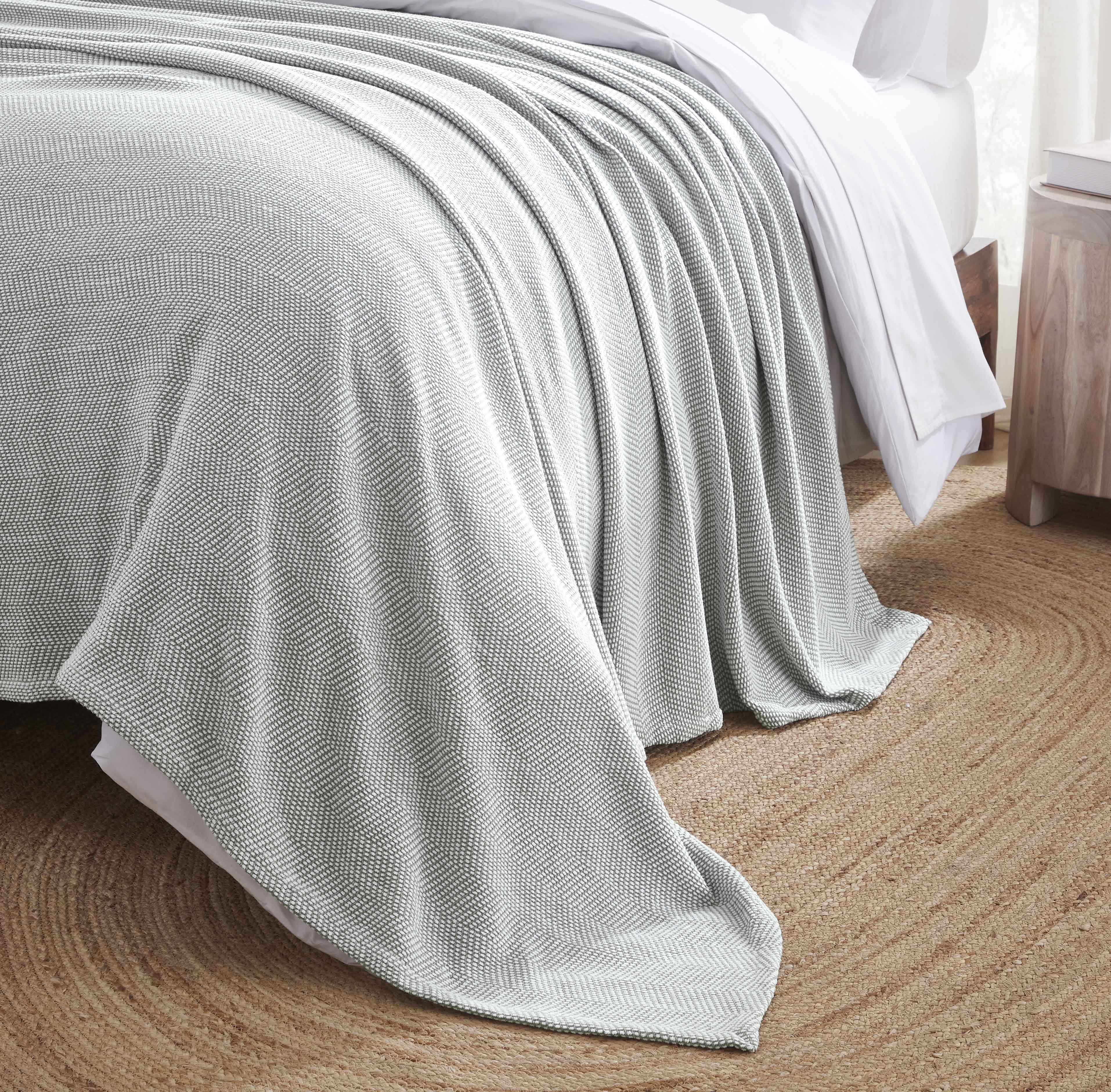 Maya Chenille Herringbone Soft Textured Medium Weight Cotton Blanket - Blanket by Superior Brand