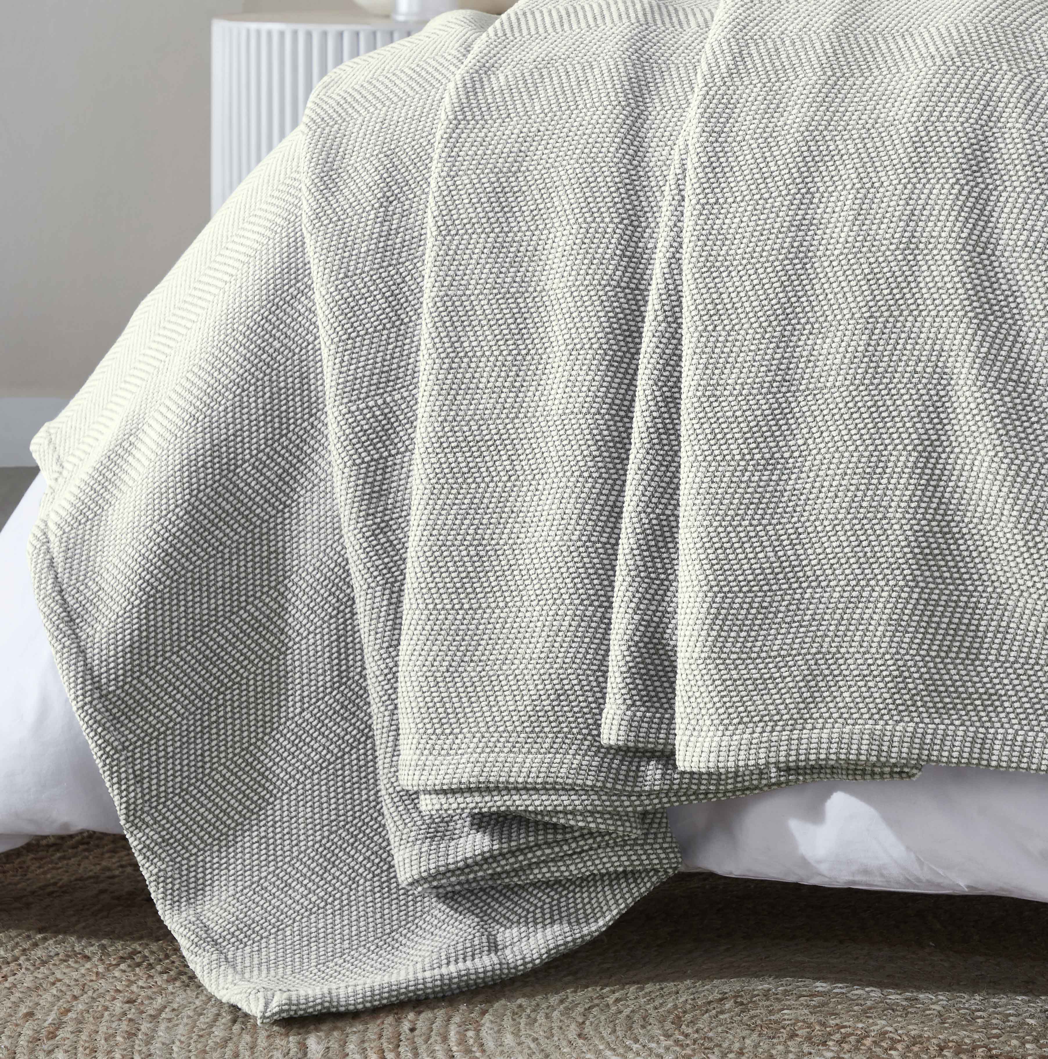 Maya Chenille Herringbone Soft Textured Medium Weight Cotton Blanket - Blanket by Superior Brand