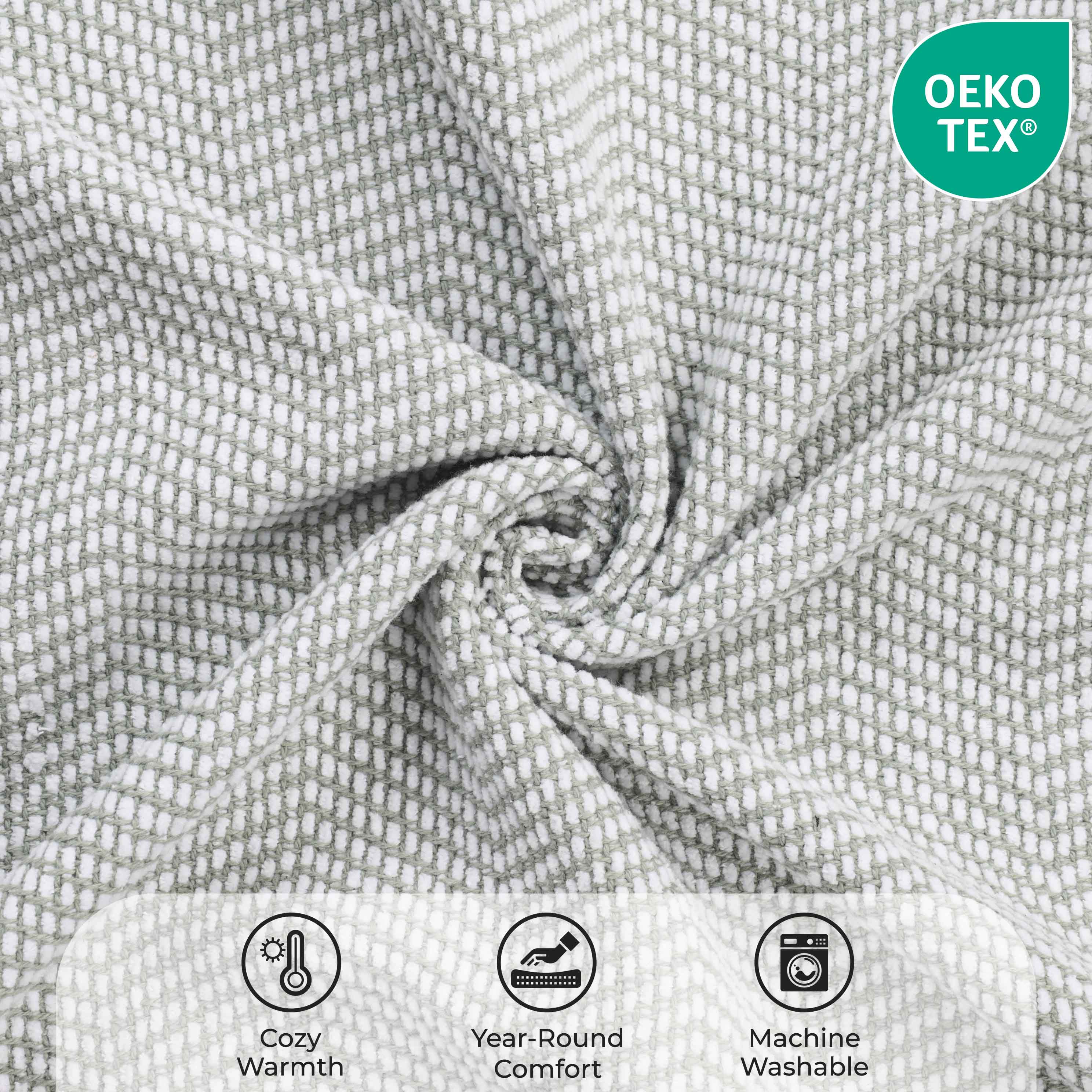 Maya Chenille Herringbone Soft Textured Medium Weight Cotton Blanket - Blanket by Superior Brand