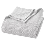 Maya Chenille Herringbone Soft Textured Medium Weight Cotton Blanket - Blanket by Superior Brand