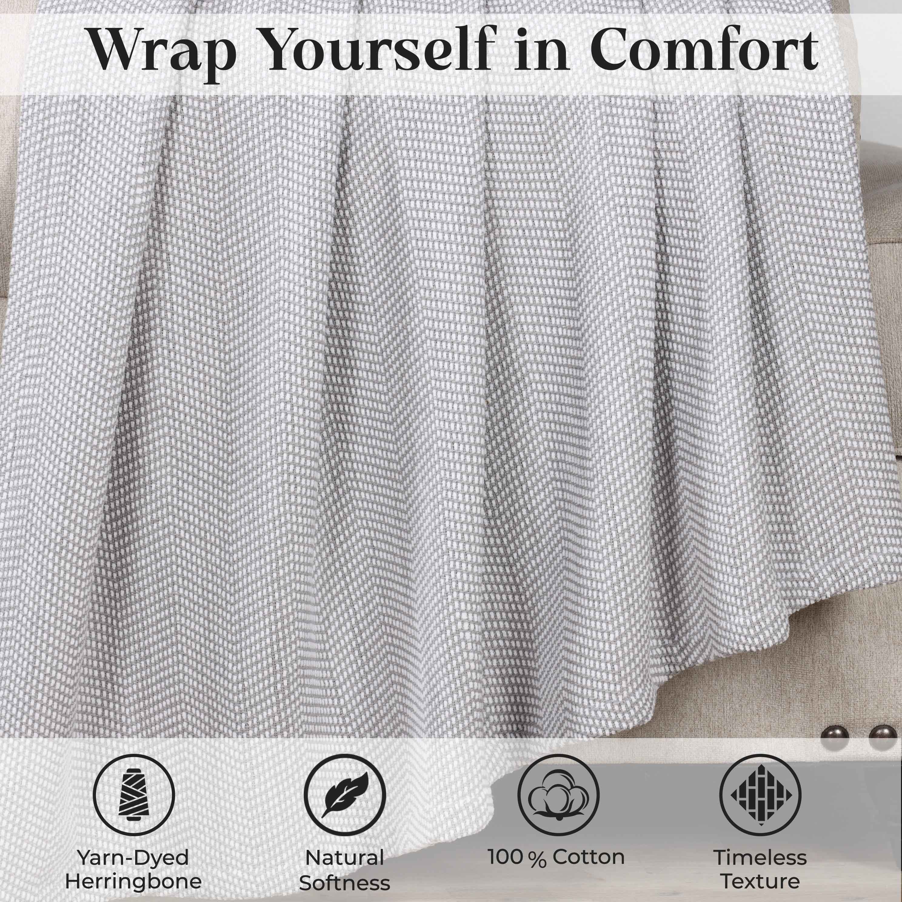 Maya Chenille Herringbone Soft Textured Medium Weight Cotton Blanket - Blanket by Superior Brand