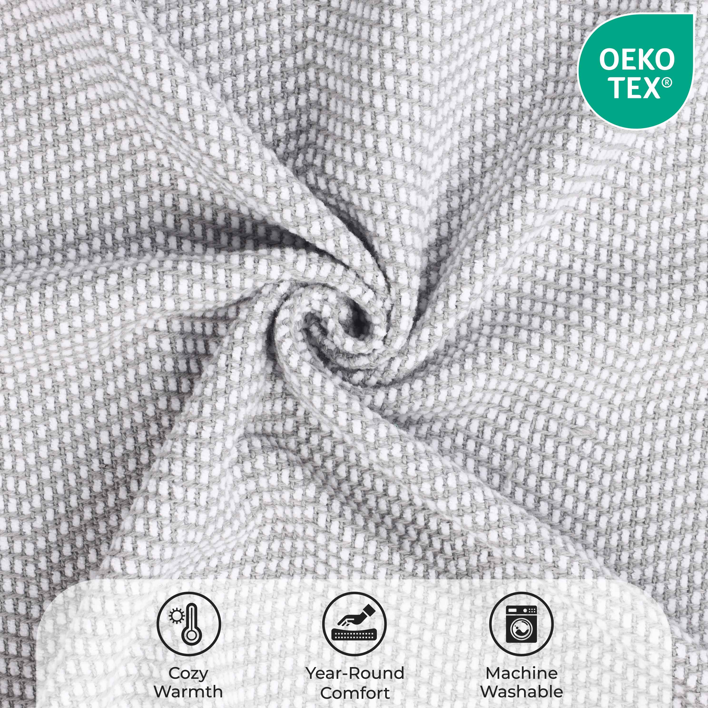 Maya Chenille Herringbone Soft Textured Medium Weight Cotton Blanket - Blanket by Superior Brand