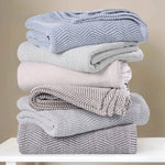 Maya Chenille Herringbone Soft Textured Medium Weight Cotton Blanket - Blanket by Superior Brand