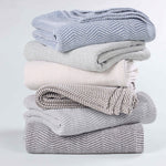 Maya Chenille Herringbone Soft Textured Medium Weight Cotton Blanket - Blanket by Superior Brand