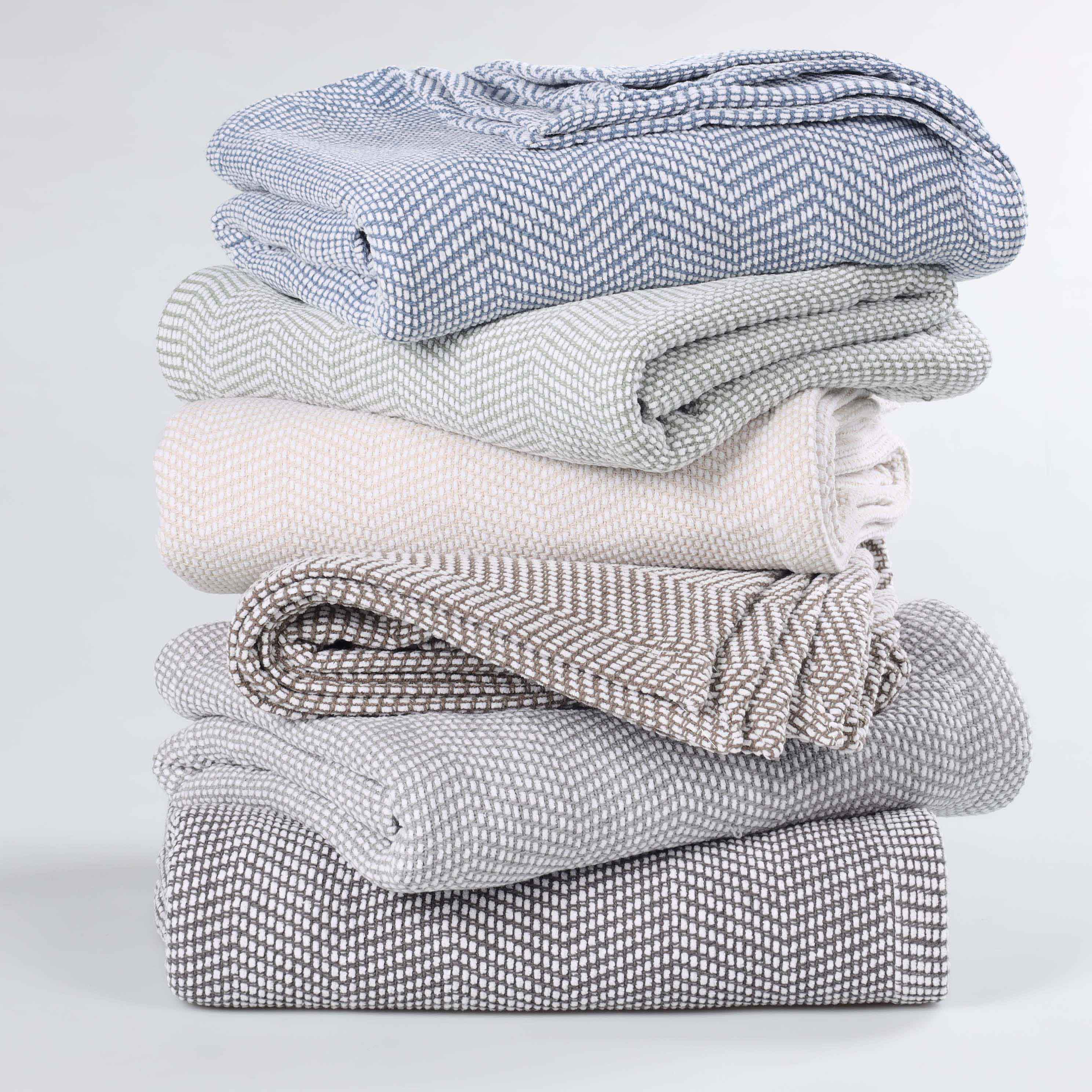 Maya Chenille Herringbone Soft Textured Medium Weight Cotton Blanket - Blanket by Superior Brand