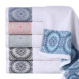 Medallion Cotton Jacquard Textured Soft Absorbent 12 Piece Towel Set - Towel Set by Superior Brand