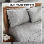 100% Cotton Flannel Sheet Set Warm Two-Toned Melange Deep Pocket - Sheet Set by Superior Brand