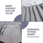 100% Cotton Flannel Sheet Set Warm Two-Toned Melange Deep Pocket - Sheet Set by Superior Brand