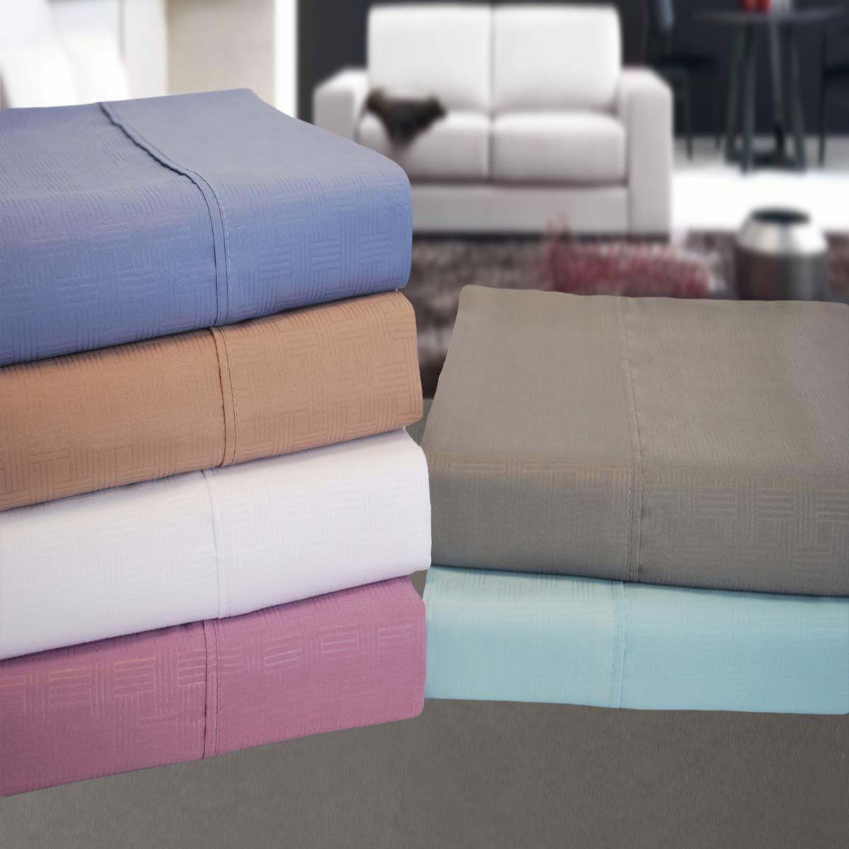 Microfiber Embossed Basketweave Deep Pocket Bed Sheet Set - Sheet Set by Superior Brand