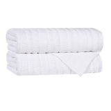 Viscose Cotton Blend Ribbed Bath Towel Set of 2 - Bath Towel by Superior Brand