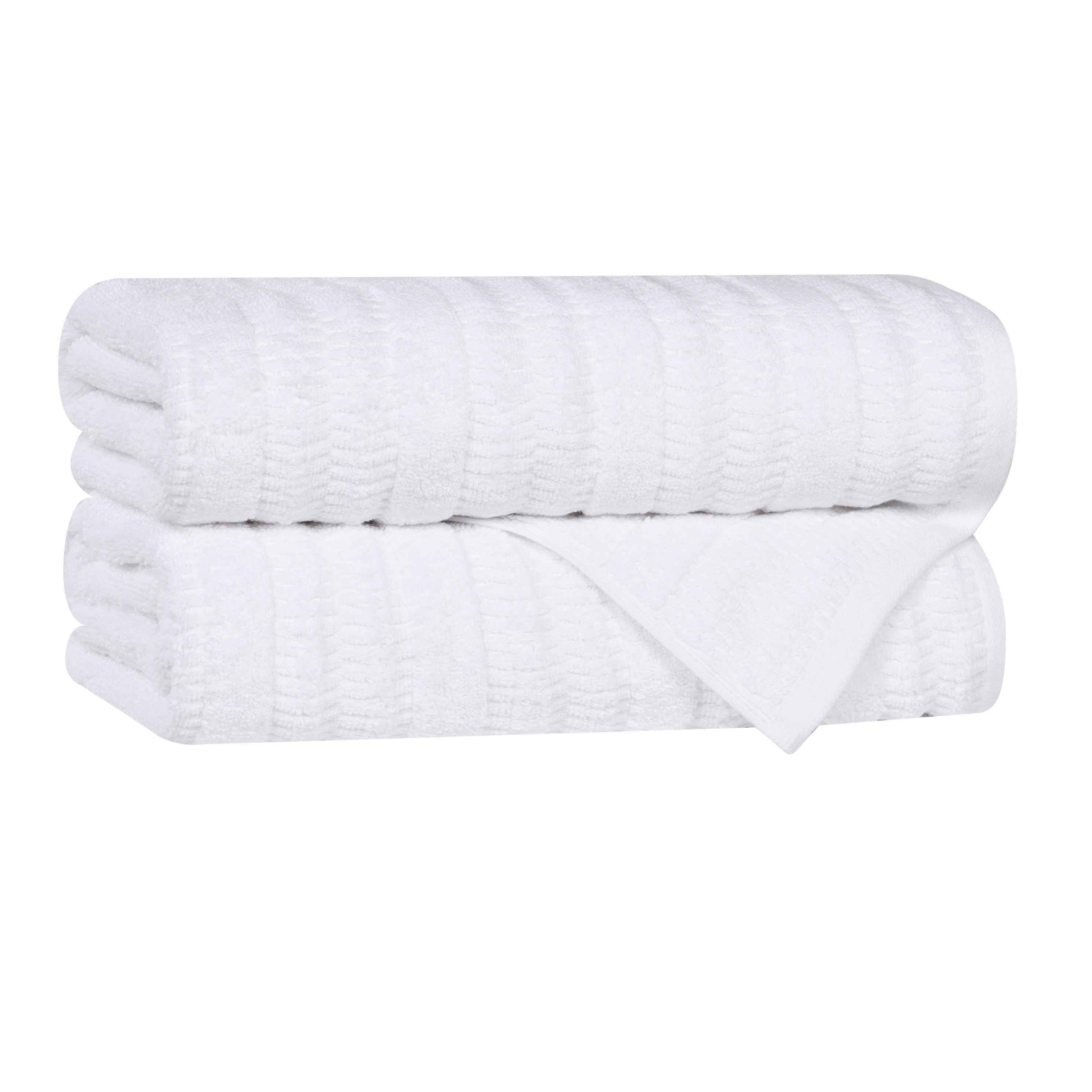 Viscose Cotton Blend Ribbed Bath Towel Set of 2 - Bath Towel by Superior Brand