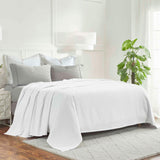 Milan Cotton Textured Jacquard Striped Lightweight Woven Blanket - Blanket by Superior Brand