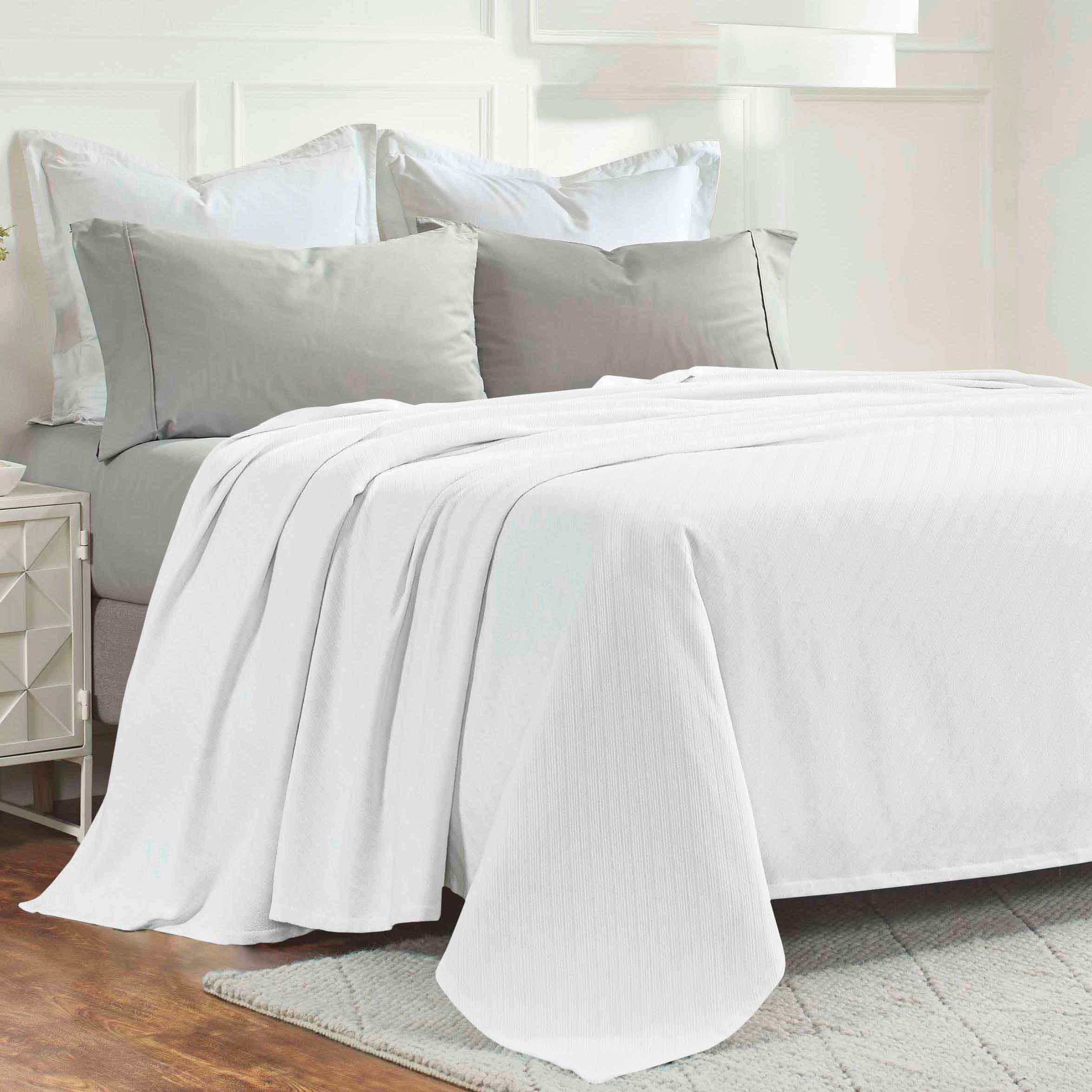 Milan Cotton Textured Jacquard Striped Lightweight Woven Blanket - Blanket by Superior Brand