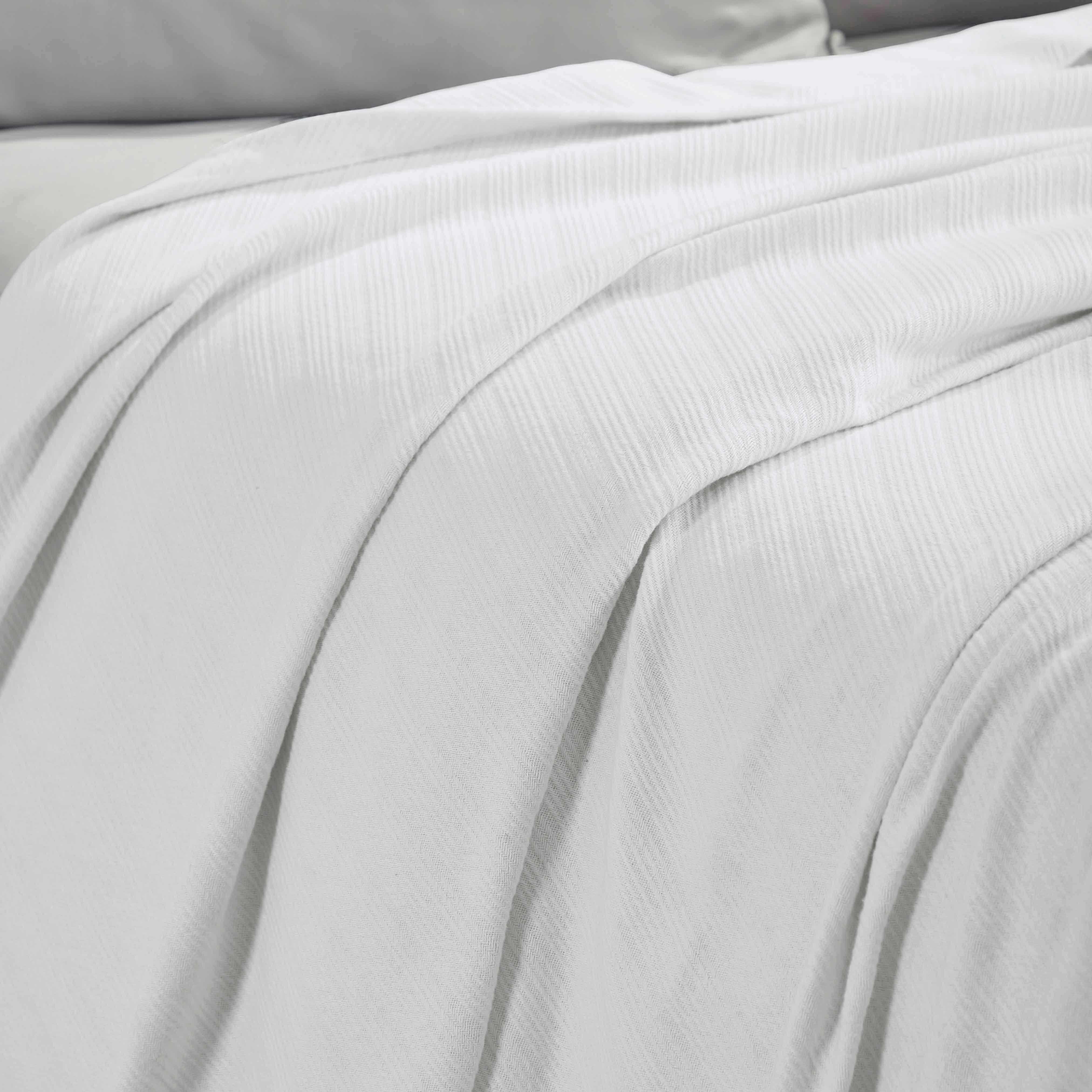 Milan Cotton Textured Jacquard Striped Lightweight Woven Blanket - Blanket by Superior Brand