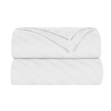 Milan Cotton Textured Jacquard Striped Lightweight Woven Blanket - Blanket by Superior Brand
