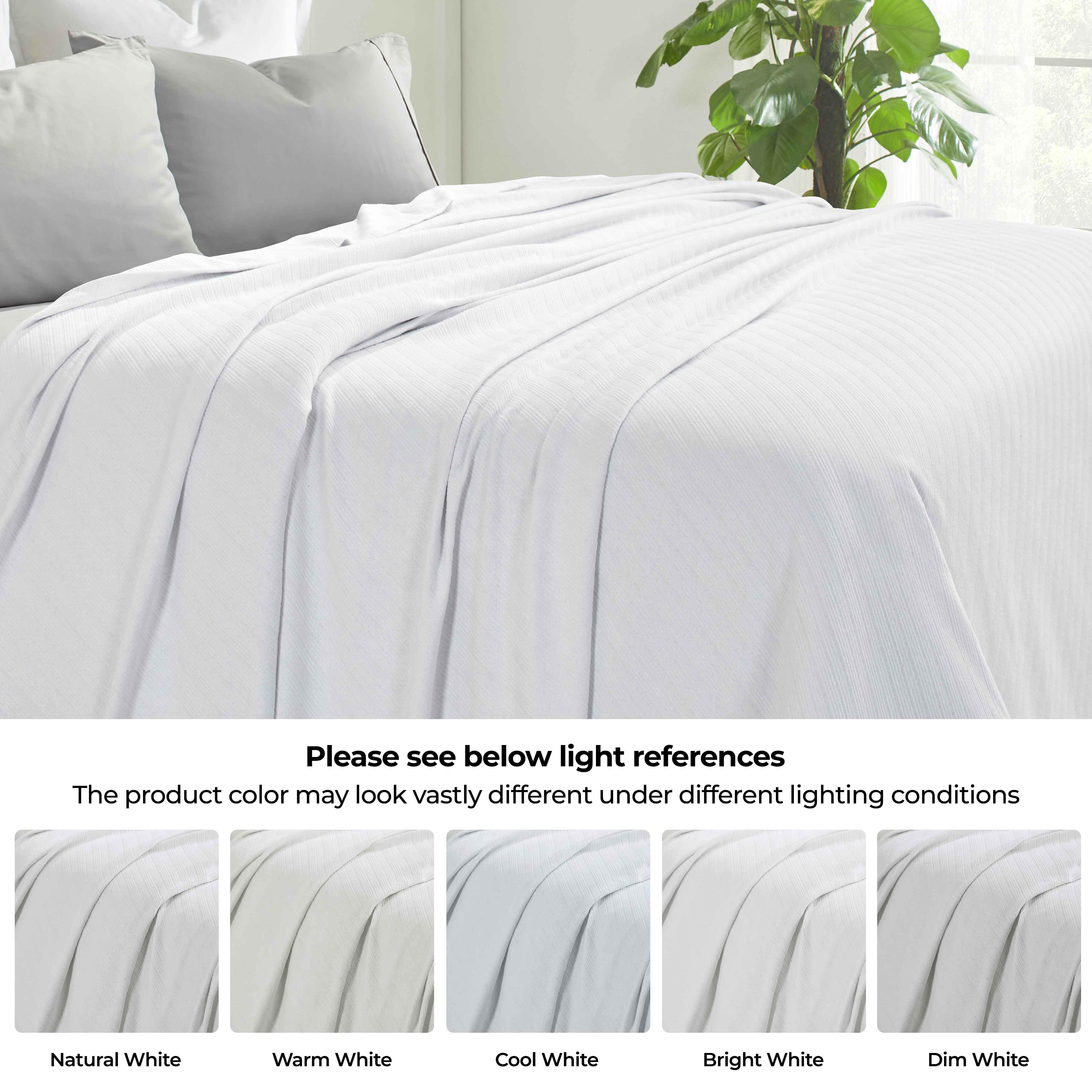 Milan Cotton Textured Jacquard Striped Lightweight Woven Blanket - Blanket by Superior Brand